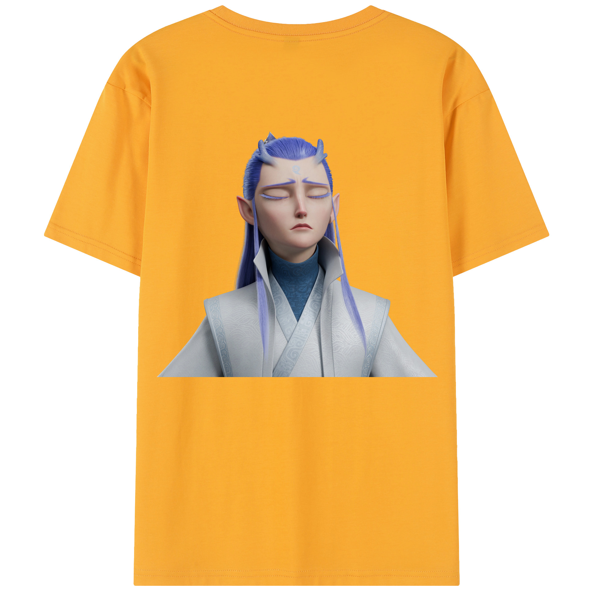 （画像用） Ne Zha 2 ナタ 魔童の大暴れ 綿100％半袖Tシャツ（背面プリント）