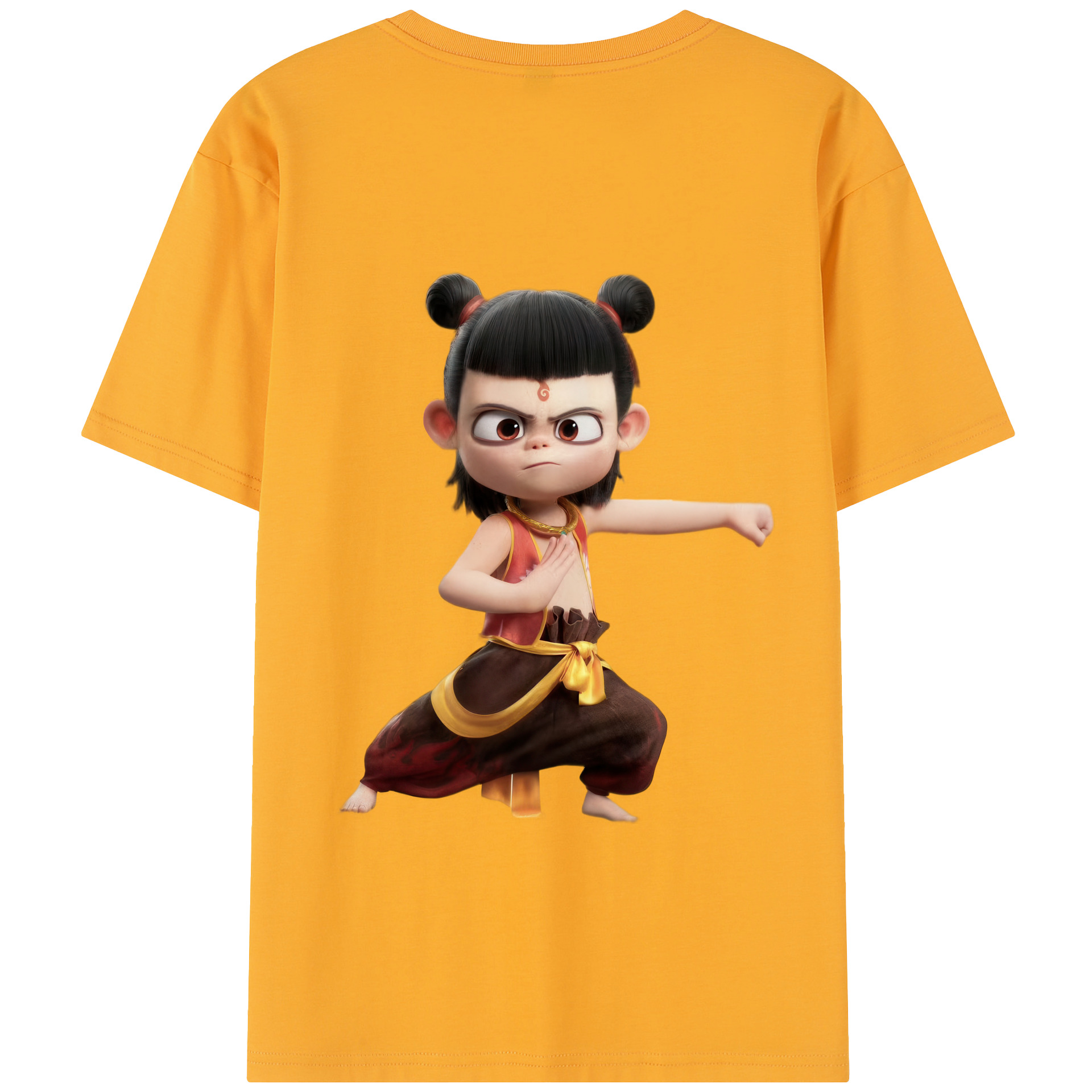 （画像用） Ne Zha 2 ナタ 魔童の大暴れ 綿100％半袖Tシャツ（背面プリント）