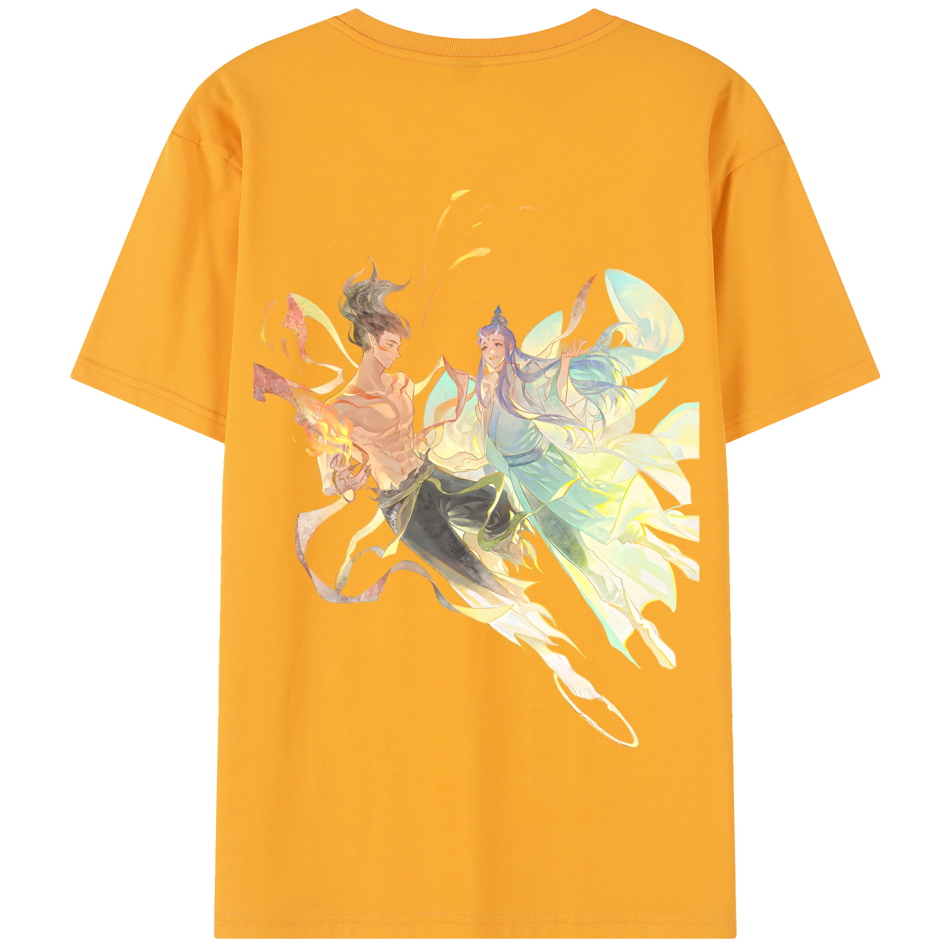 （画像用） Ne Zha 2 ナタ 魔童の大暴れ 綿100％半袖Tシャツ（背面プリント）