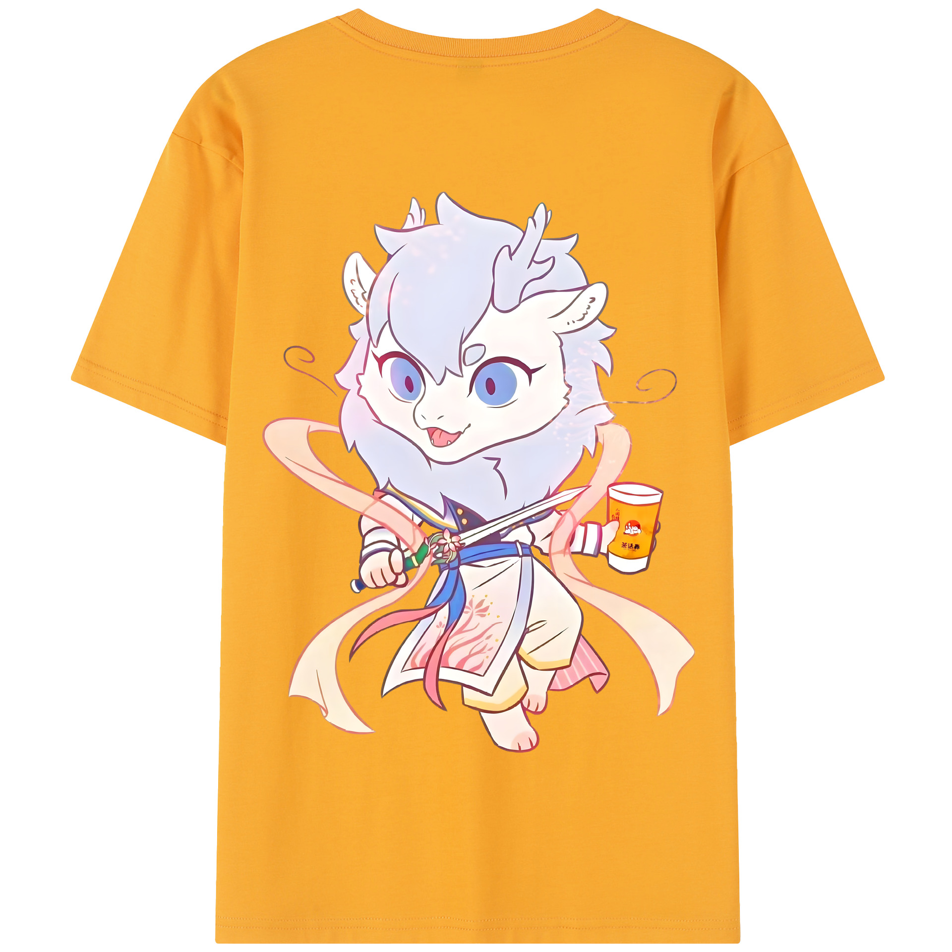 （画像用） Ne Zha 2 ナタ 魔童の大暴れ 綿100％半袖Tシャツ（背面プリント）