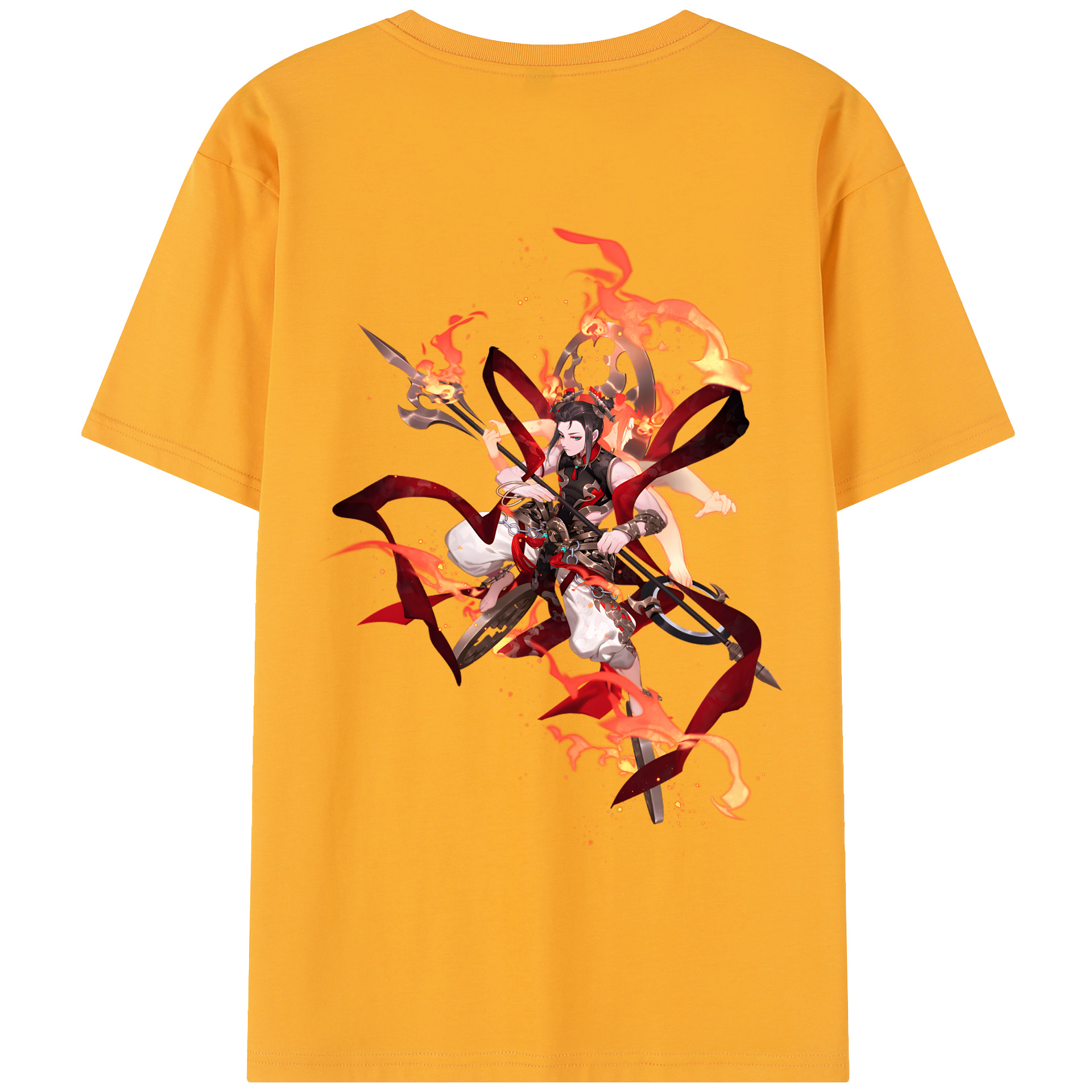 （画像用） Ne Zha 2 ナタ 魔童の大暴れ 綿100％半袖Tシャツ（背面プリント）