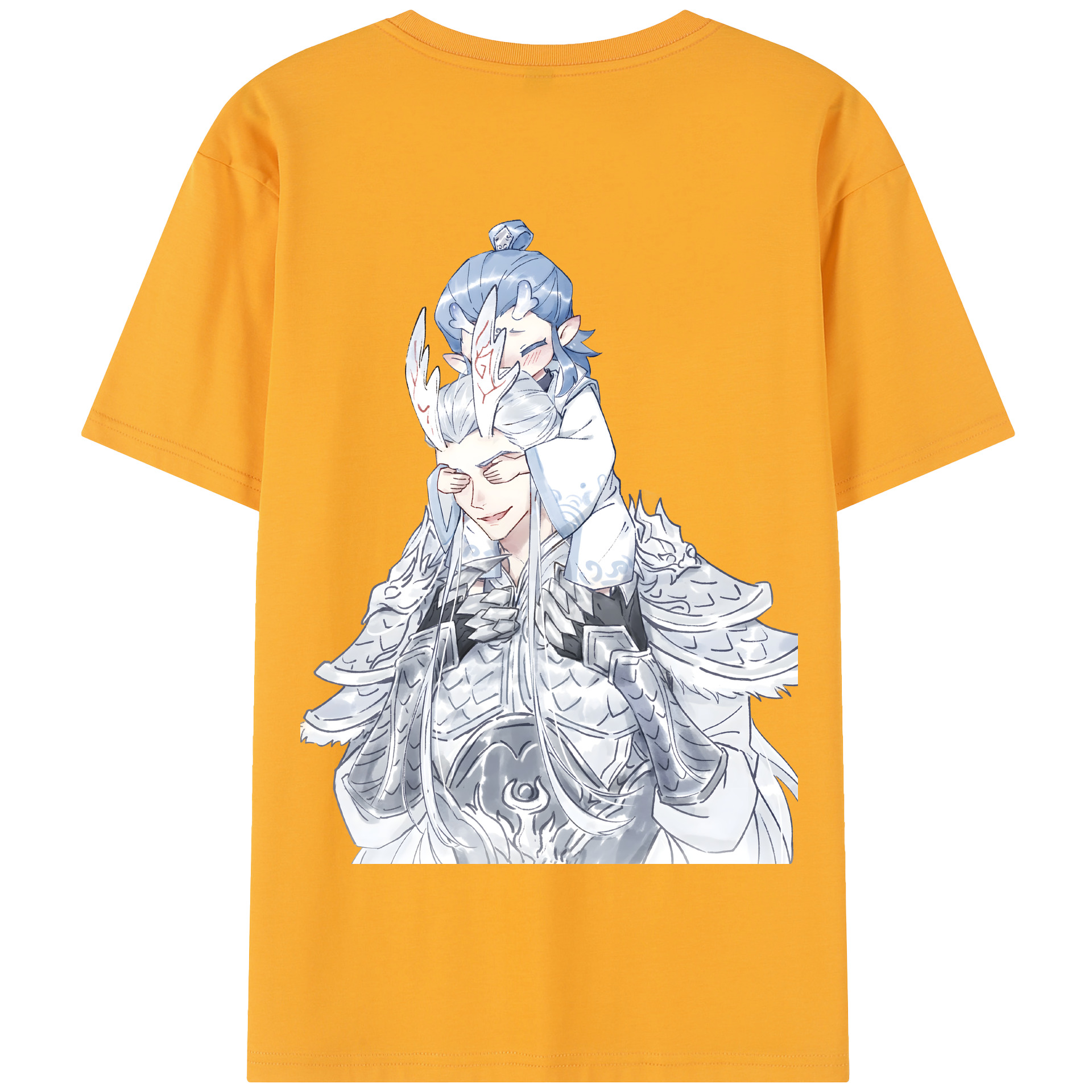 （画像用） Ne Zha 2 ナタ 魔童の大暴れ 綿100％半袖Tシャツ（背面プリント）