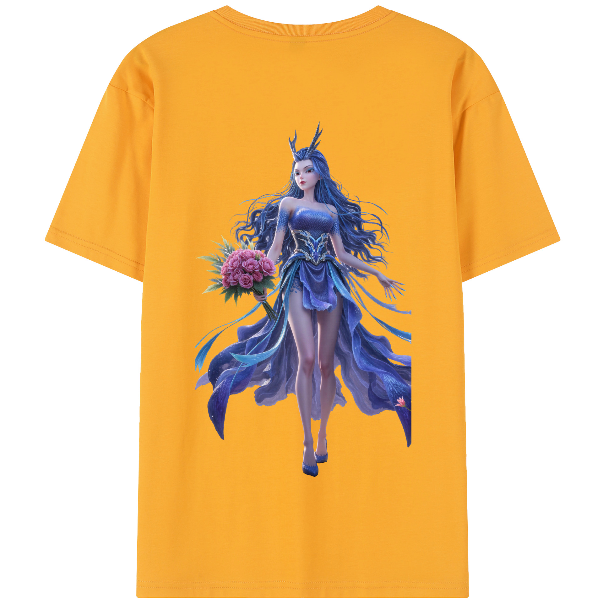 （画像用） Ne Zha 2 ナタ 魔童の大暴れ 綿100％半袖Tシャツ（背面プリント）