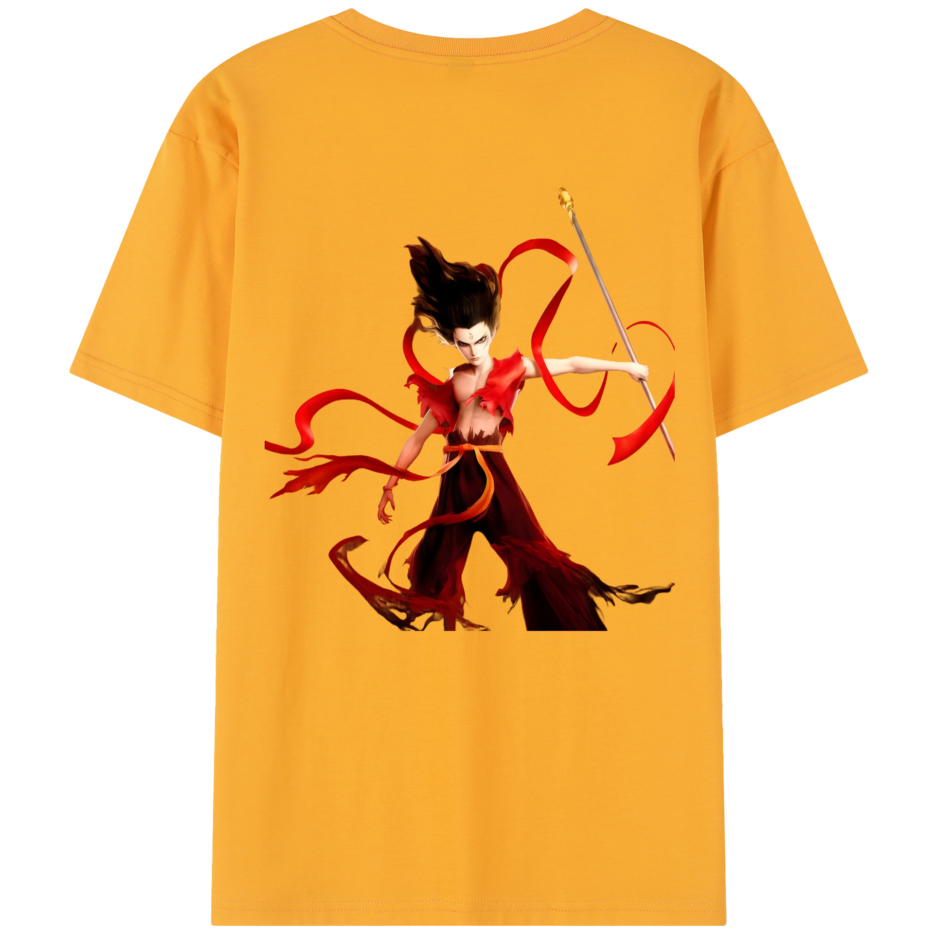 （画像用） Ne Zha 2 ナタ 魔童の大暴れ 綿100％半袖Tシャツ（背面プリント）