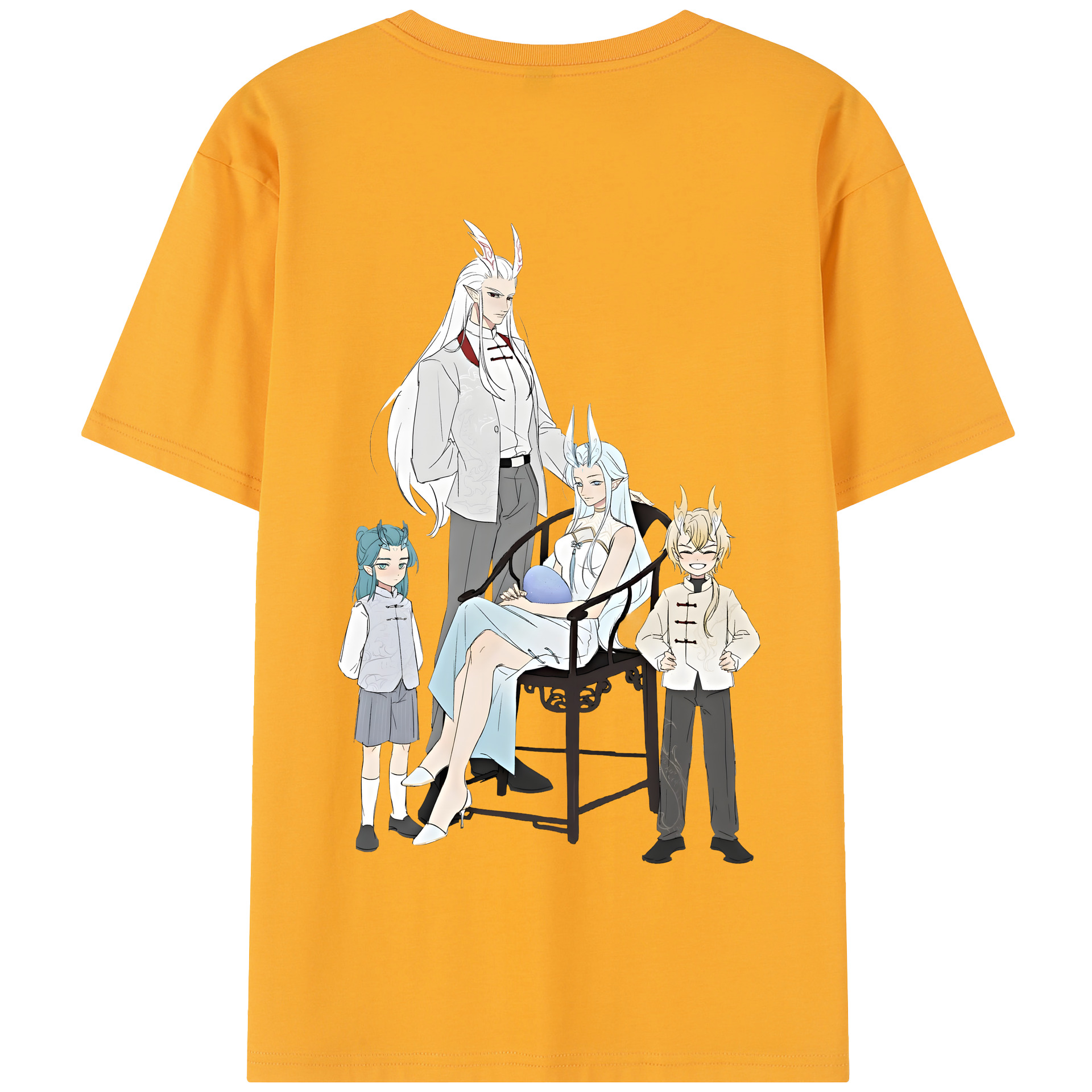 （画像用） Ne Zha 2 ナタ 魔童の大暴れ 綿100％半袖Tシャツ（背面プリント）