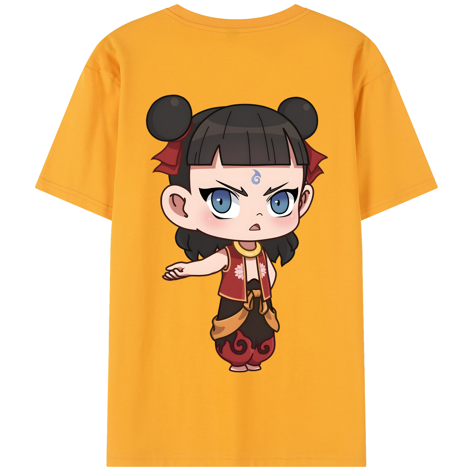 （画像用） Ne Zha 2 ナタ 魔童の大暴れ 綿100％半袖Tシャツ（背面プリント）