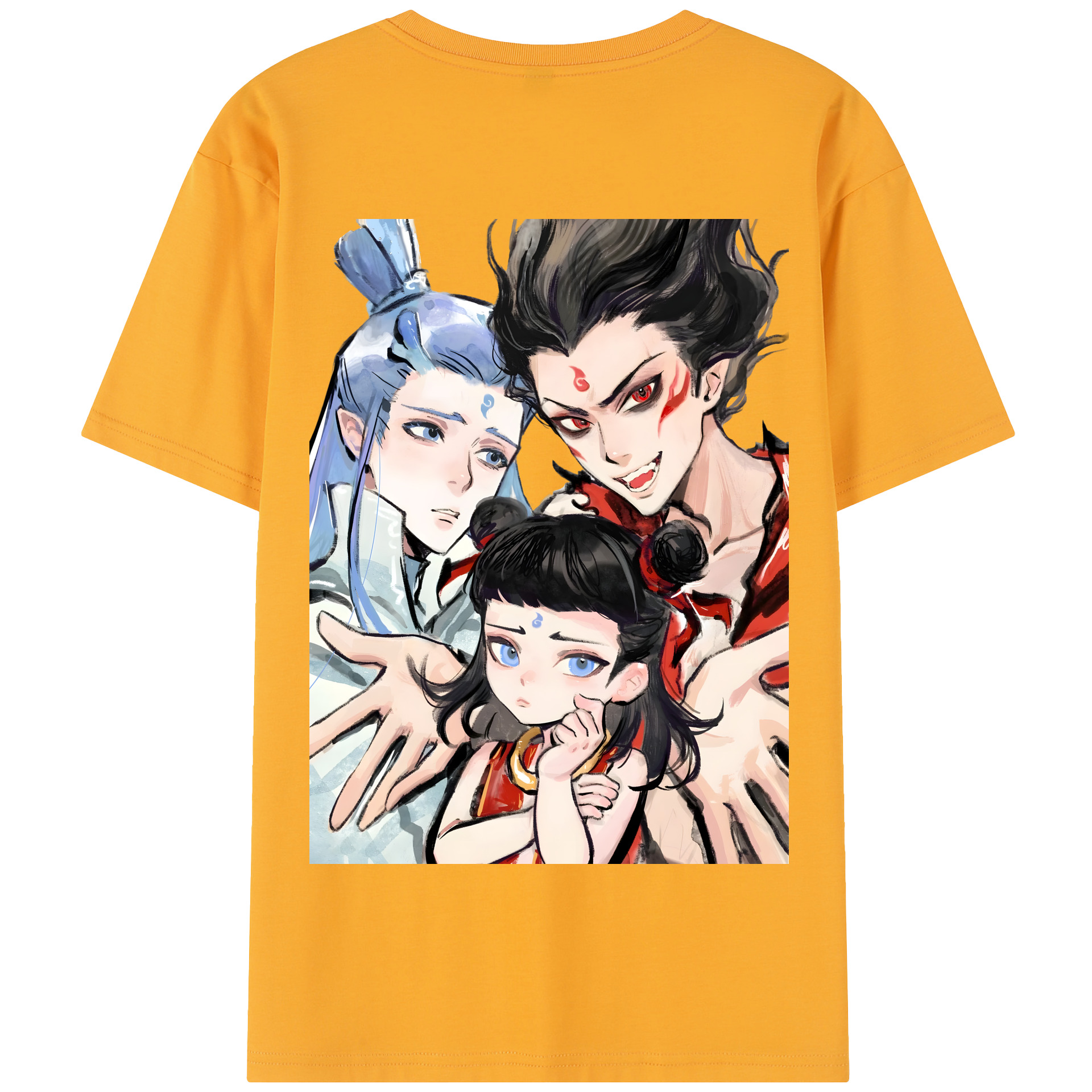 （画像用） Ne Zha 2 ナタ 魔童の大暴れ 綿100％半袖Tシャツ（背面プリント）