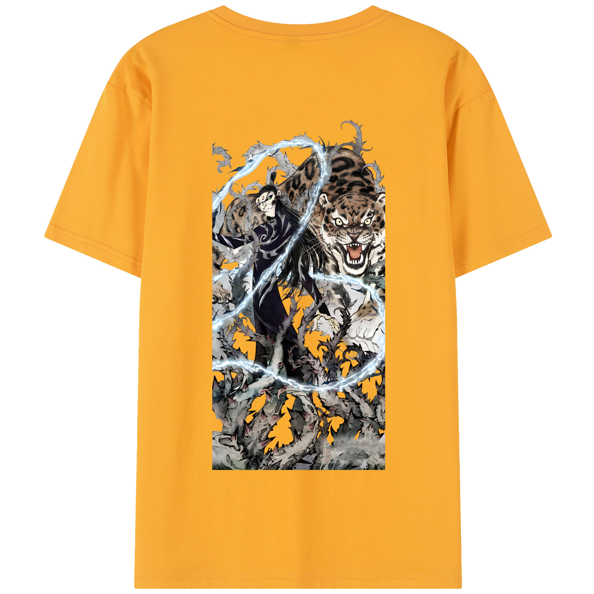 （画像用） Ne Zha 2 ナタ 魔童の大暴れ 綿100％半袖Tシャツ（背面プリント）