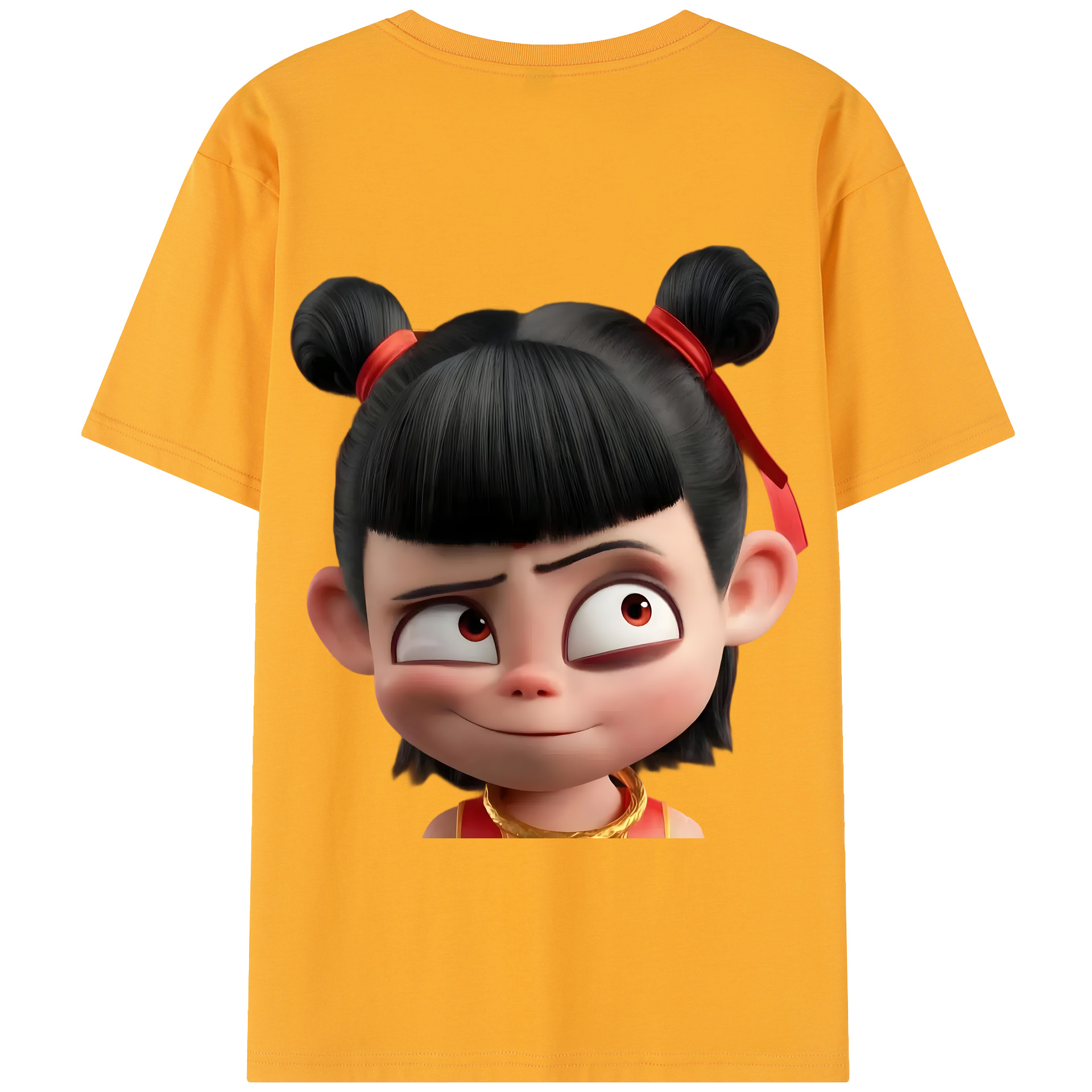 （画像用） Ne Zha 2 ナタ 魔童の大暴れ 綿100％半袖Tシャツ（背面プリント）