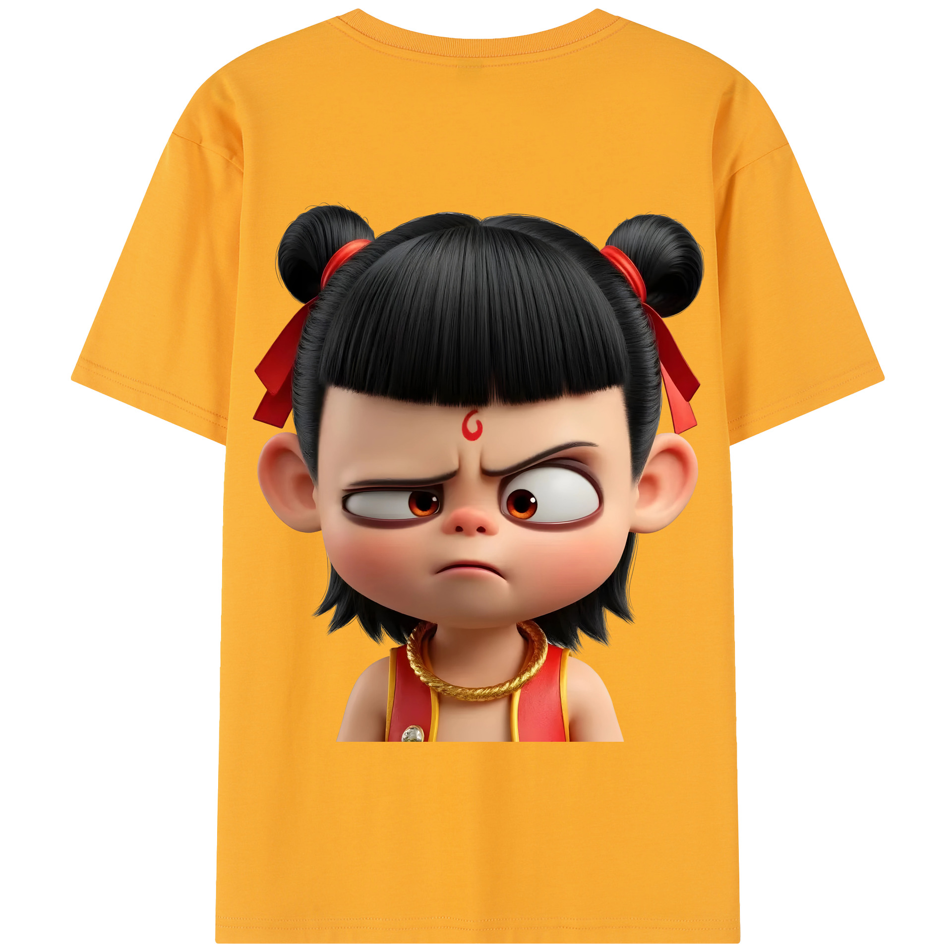 （画像用） Ne Zha 2 ナタ 魔童の大暴れ 綿100％半袖Tシャツ（背面プリント）