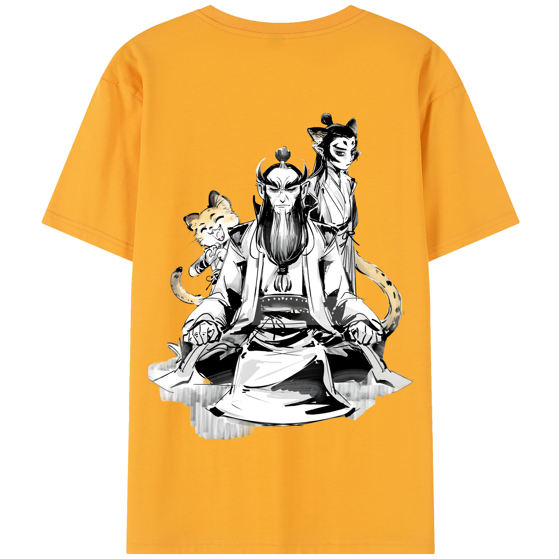 （画像用） Ne Zha 2 ナタ 魔童の大暴れ 綿100％半袖Tシャツ（背面プリント）