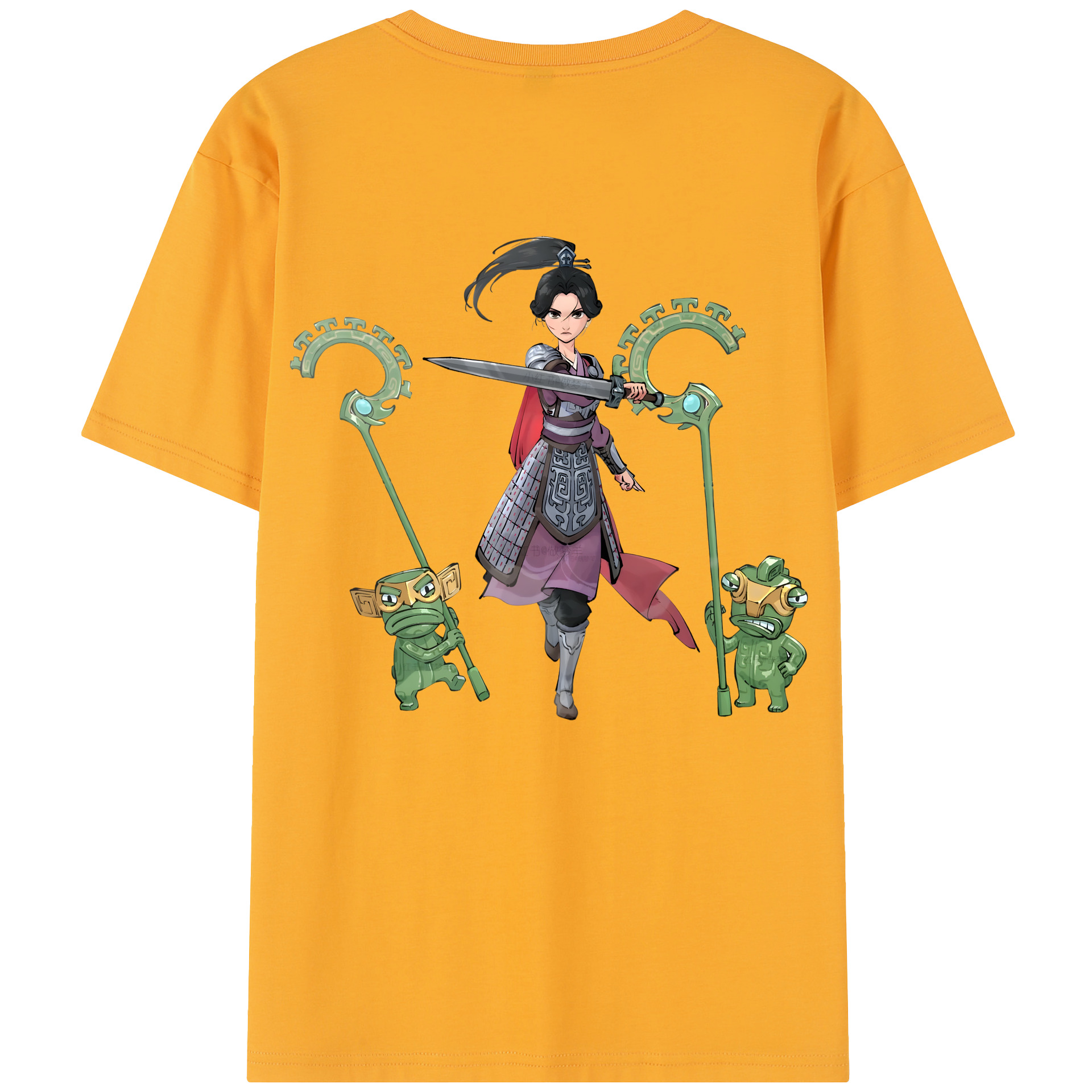 （画像用） Ne Zha 2 ナタ 魔童の大暴れ 綿100％半袖Tシャツ（背面プリント）