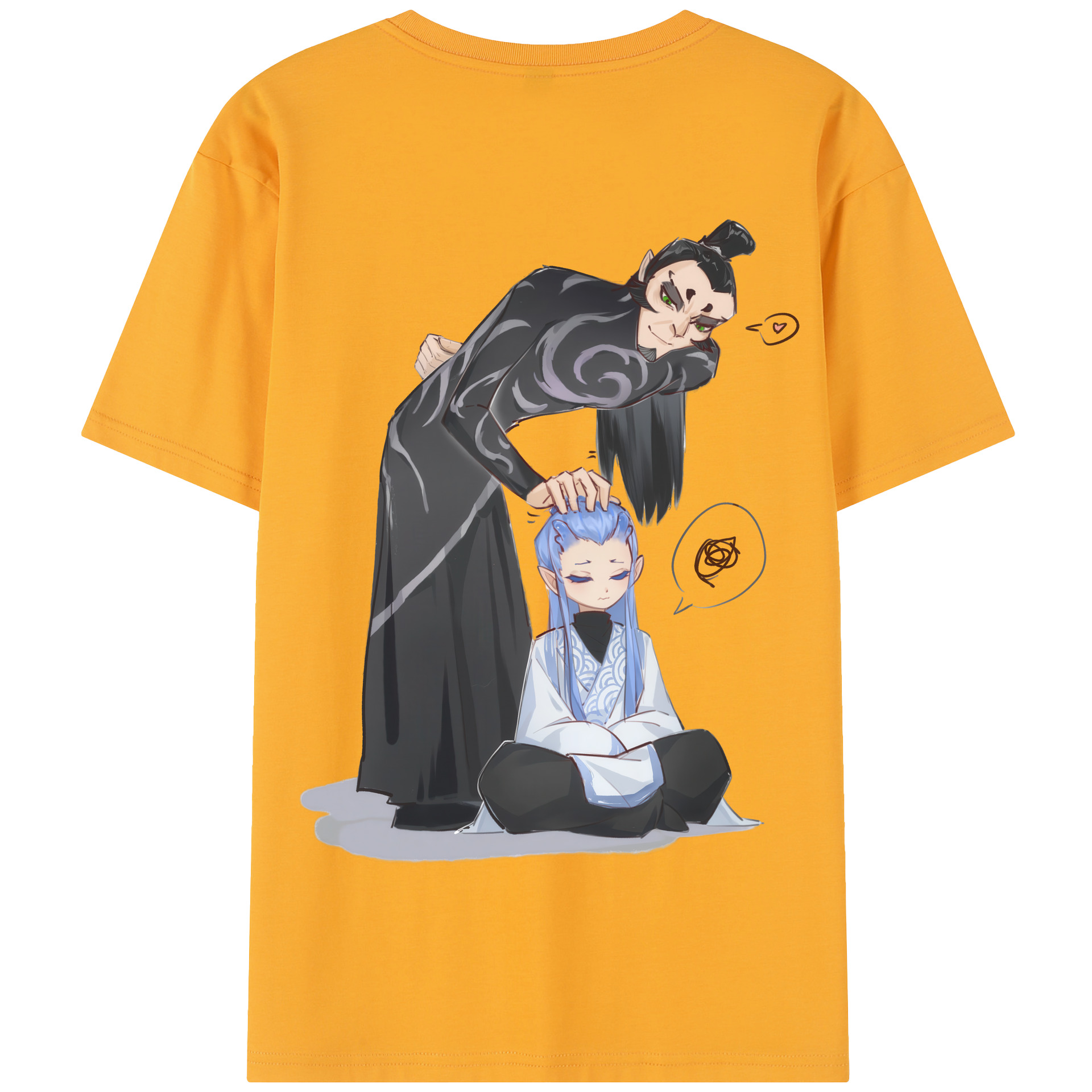 （画像用） Ne Zha 2 ナタ 魔童の大暴れ 綿100％半袖Tシャツ（背面プリント）