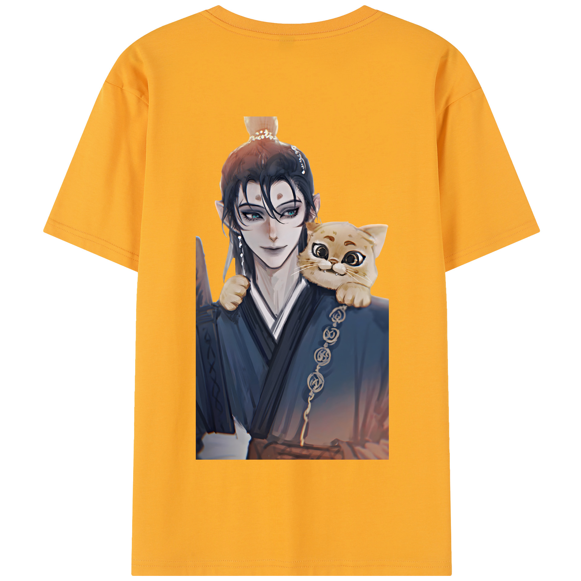 （画像用） Ne Zha 2 ナタ 魔童の大暴れ 綿100％半袖Tシャツ（背面プリント）
