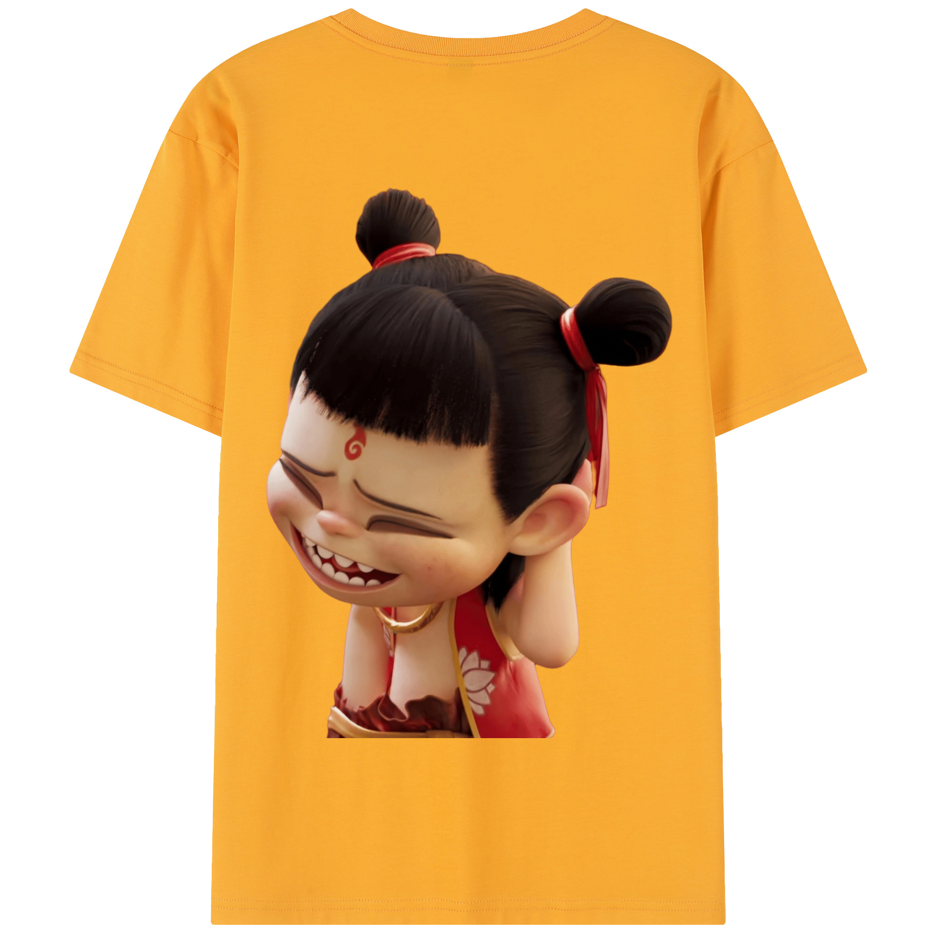 （画像用） Ne Zha 2 ナタ 魔童の大暴れ 綿100％半袖Tシャツ（背面プリント）