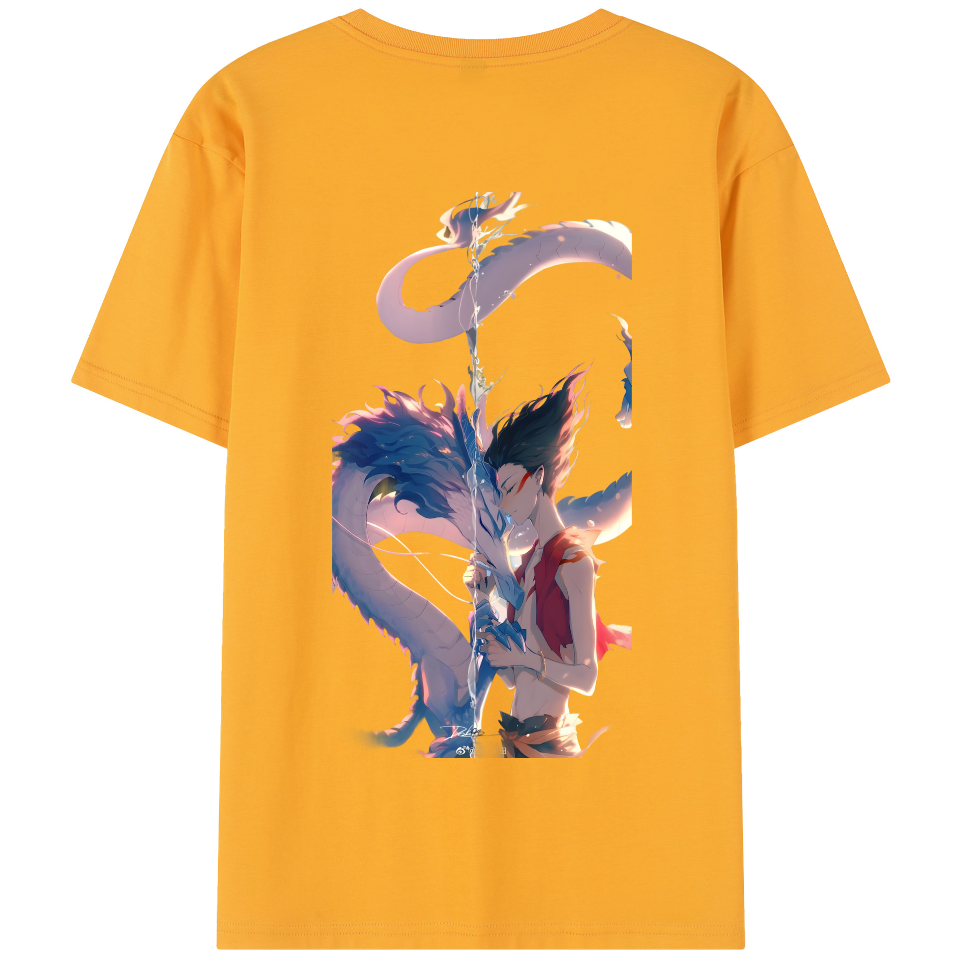 （画像用） Ne Zha 2 ナタ 魔童の大暴れ 綿100％半袖Tシャツ（背面プリント）