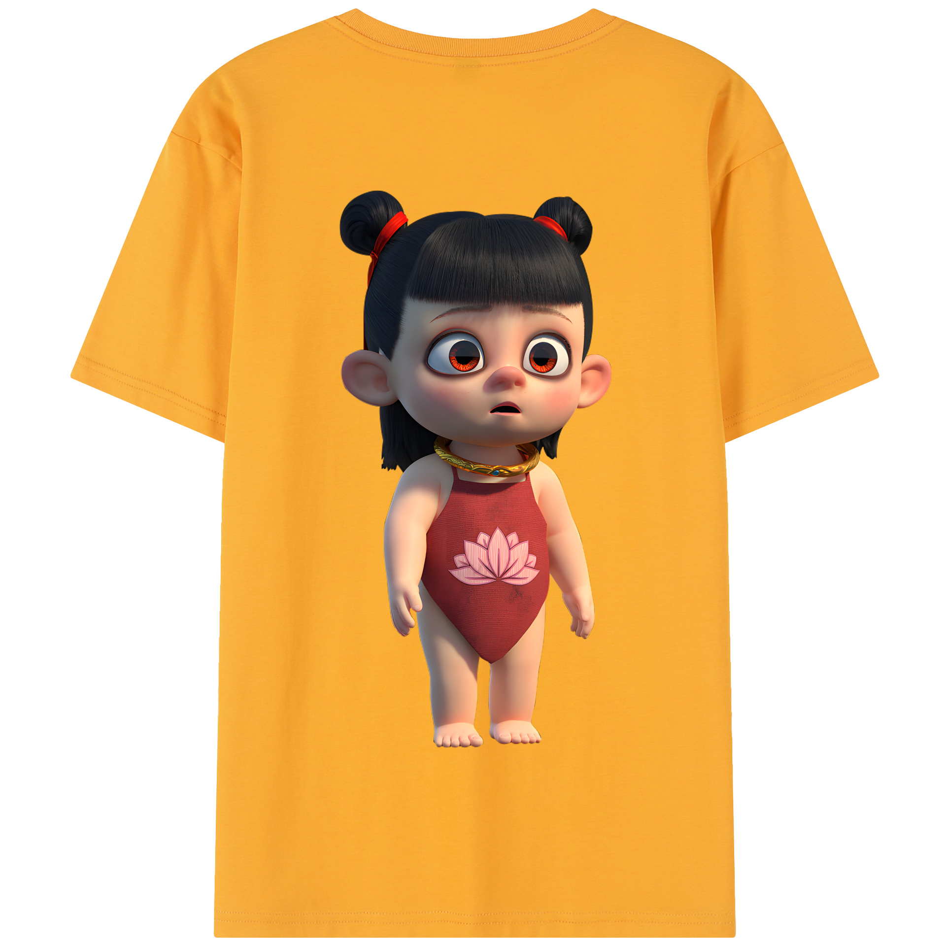 （画像用） Ne Zha 2 ナタ 魔童の大暴れ 綿100％半袖Tシャツ（背面プリント）