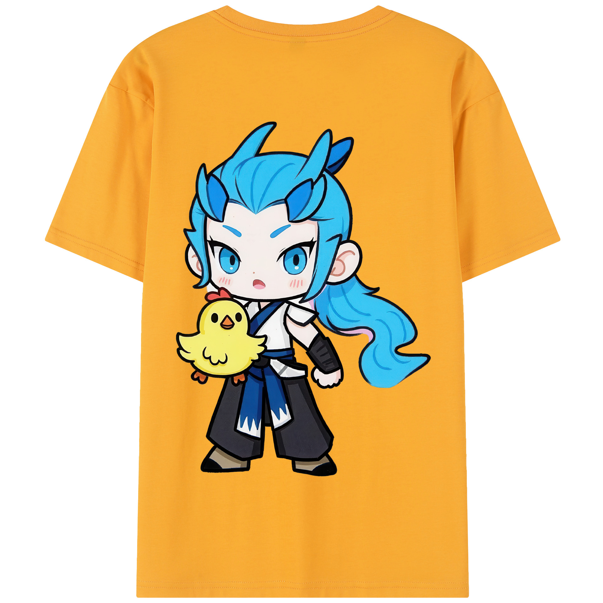 （画像用） Ne Zha 2 ナタ 魔童の大暴れ 綿100％半袖Tシャツ（背面プリント）