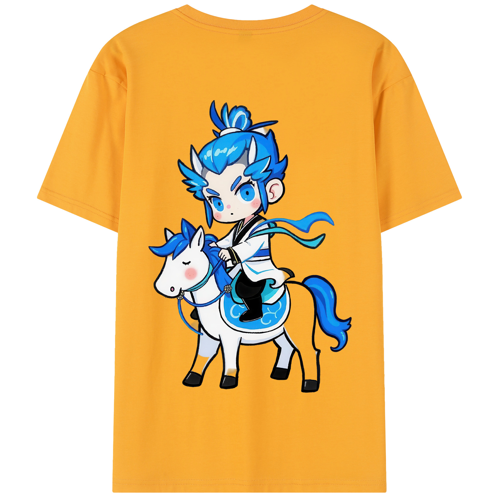 （画像用） Ne Zha 2 ナタ 魔童の大暴れ 綿100％半袖Tシャツ（背面プリント）
