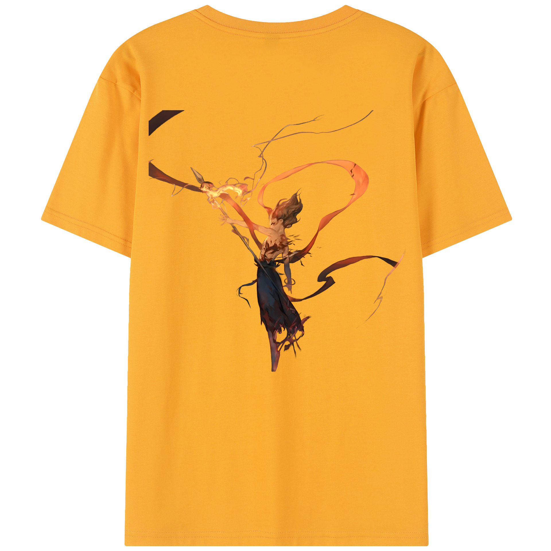 （画像用） Ne Zha 2 ナタ 魔童の大暴れ 綿100％半袖Tシャツ（背面プリント）