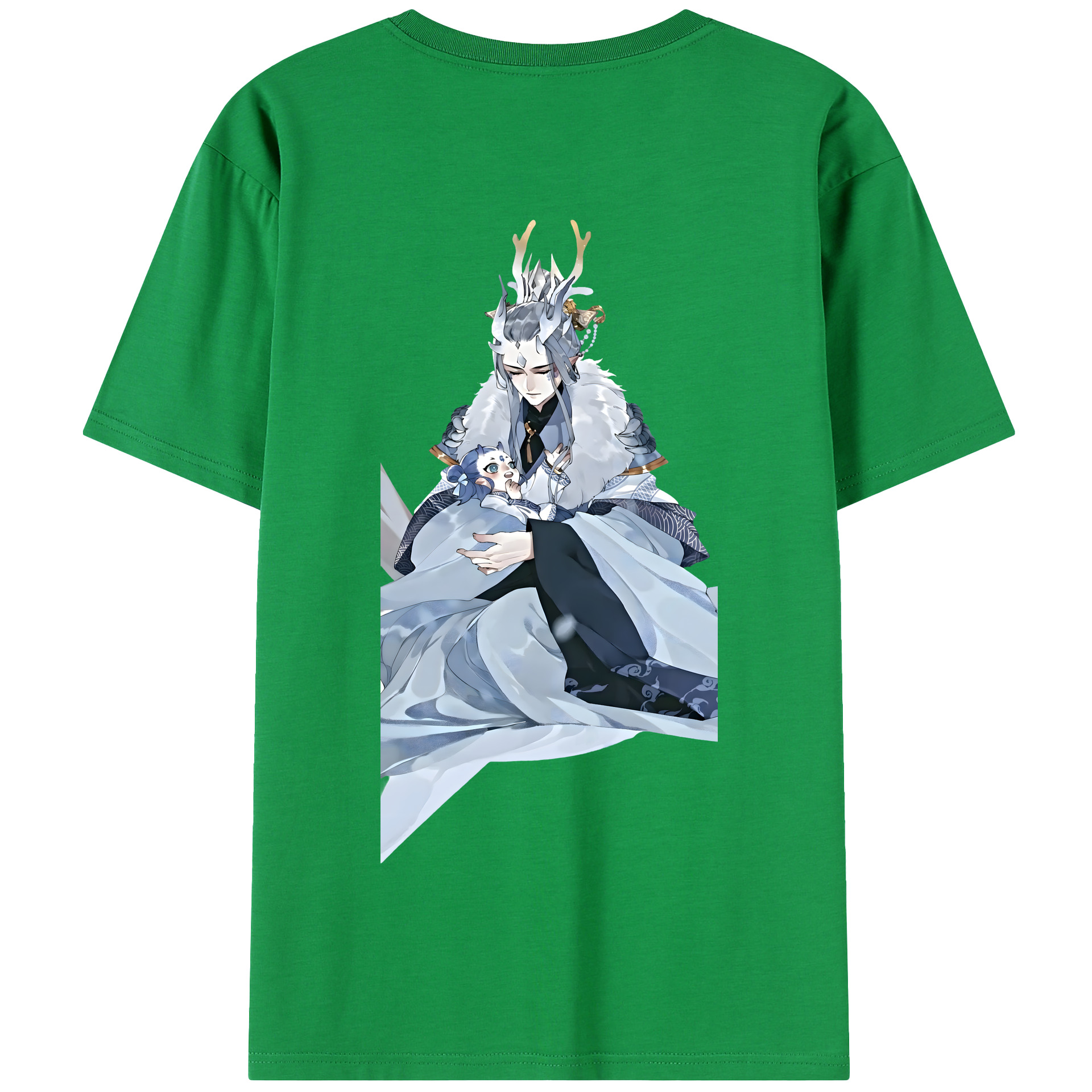 （画像用） Ne Zha 2 ナタ 魔童の大暴れ 綿100％半袖Tシャツ（背面プリント）