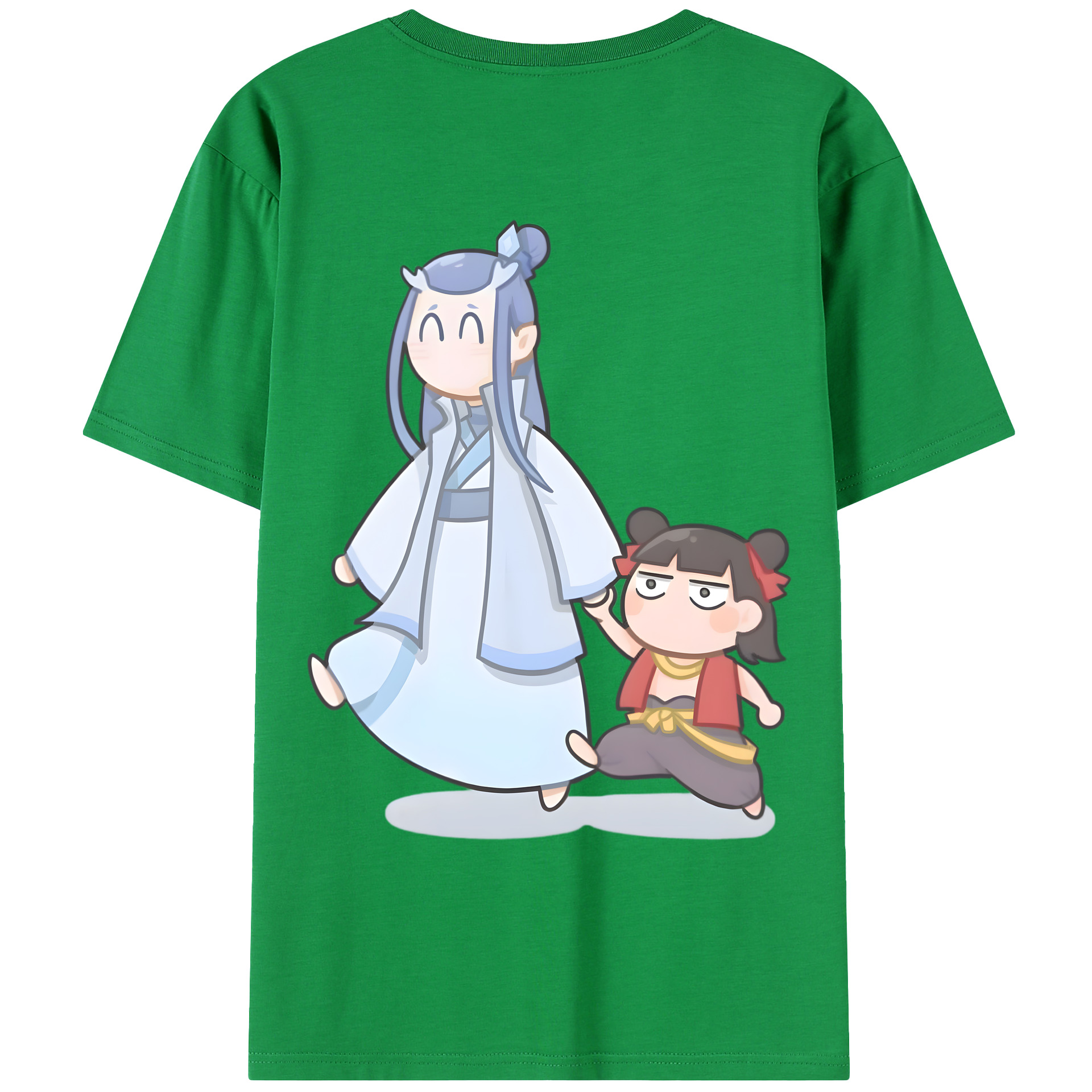（画像用） Ne Zha 2 ナタ 魔童の大暴れ 綿100％半袖Tシャツ（背面プリント）
