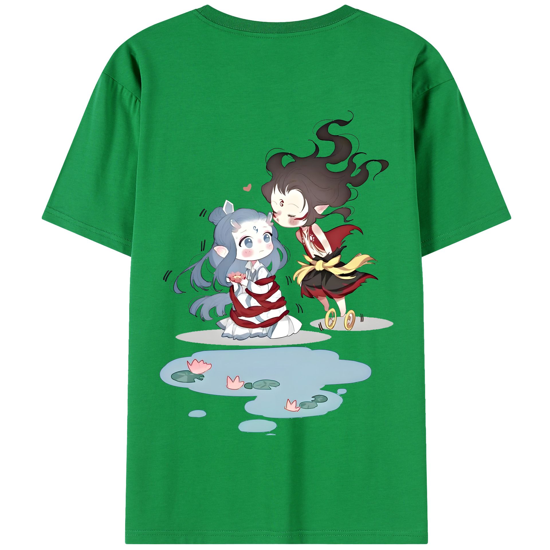 （画像用） Ne Zha 2 ナタ 魔童の大暴れ 綿100％半袖Tシャツ（背面プリント）