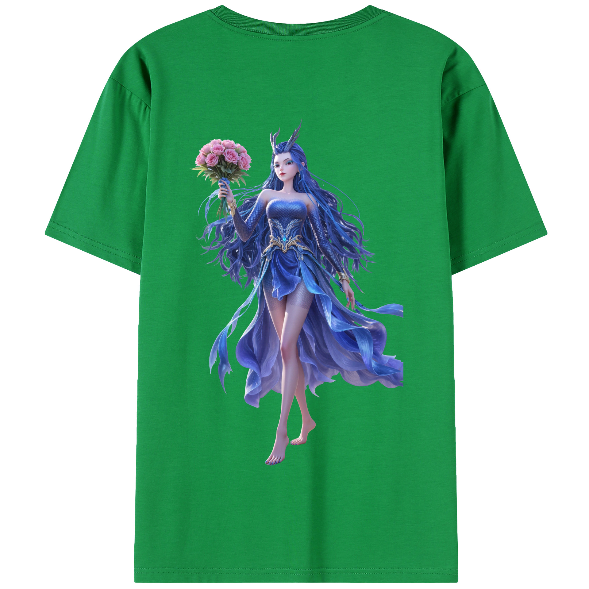 （画像用） Ne Zha 2 ナタ 魔童の大暴れ 綿100％半袖Tシャツ（背面プリント）