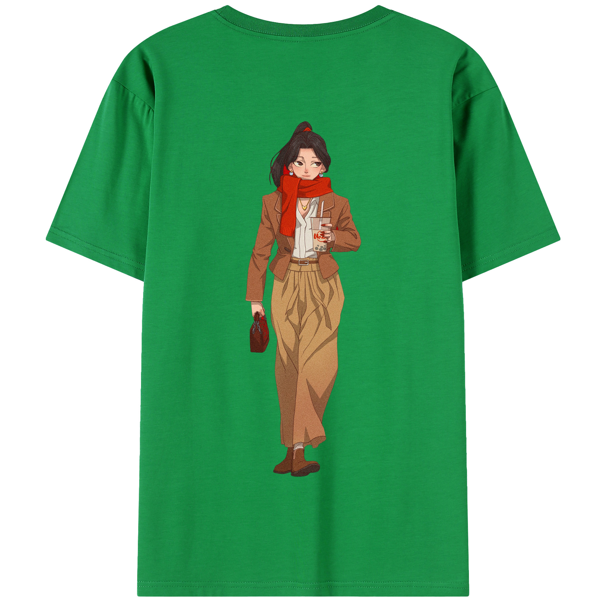 （画像用） Ne Zha 2 ナタ 魔童の大暴れ 綿100％半袖Tシャツ（背面プリント）