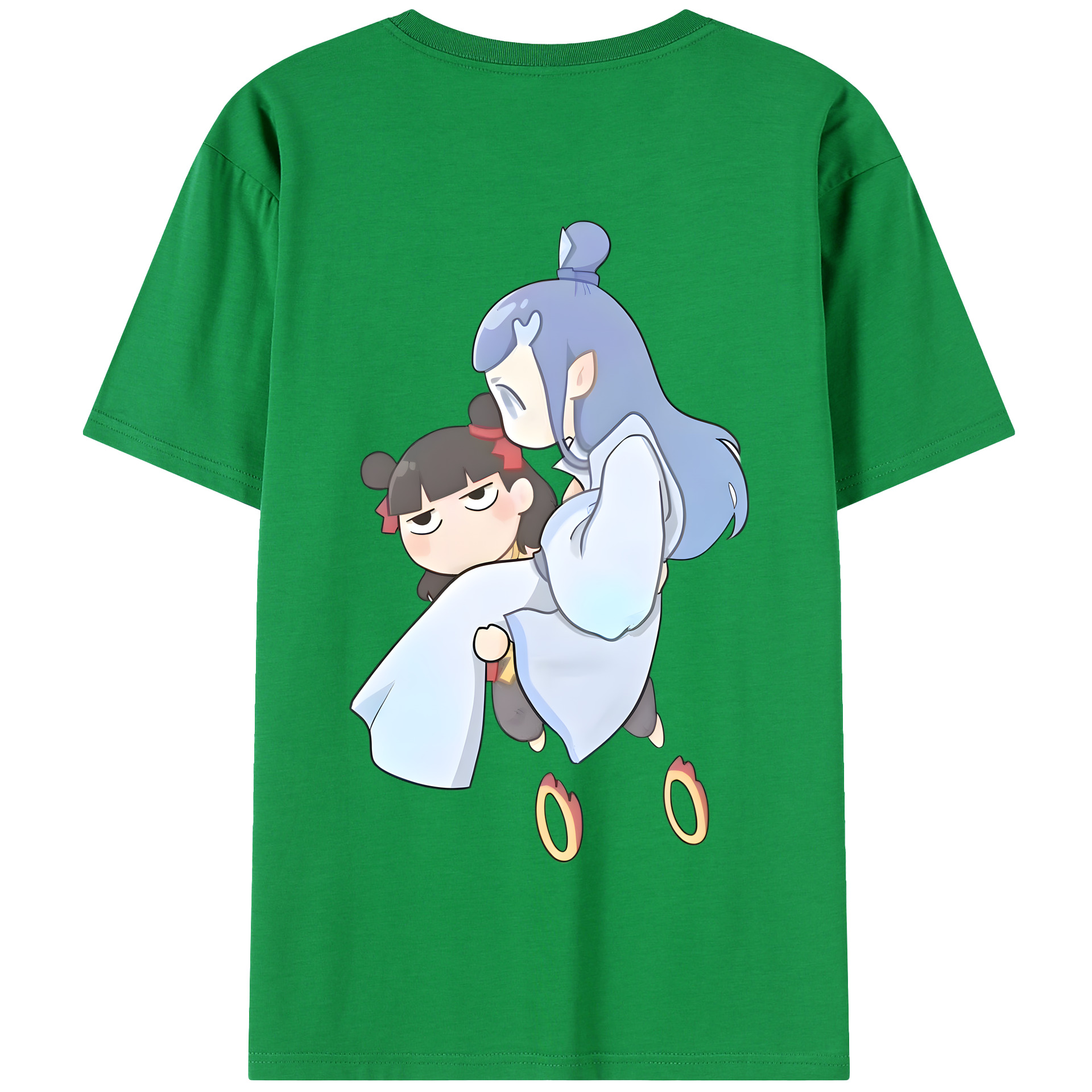 （画像用） Ne Zha 2 ナタ 魔童の大暴れ 綿100％半袖Tシャツ（背面プリント）