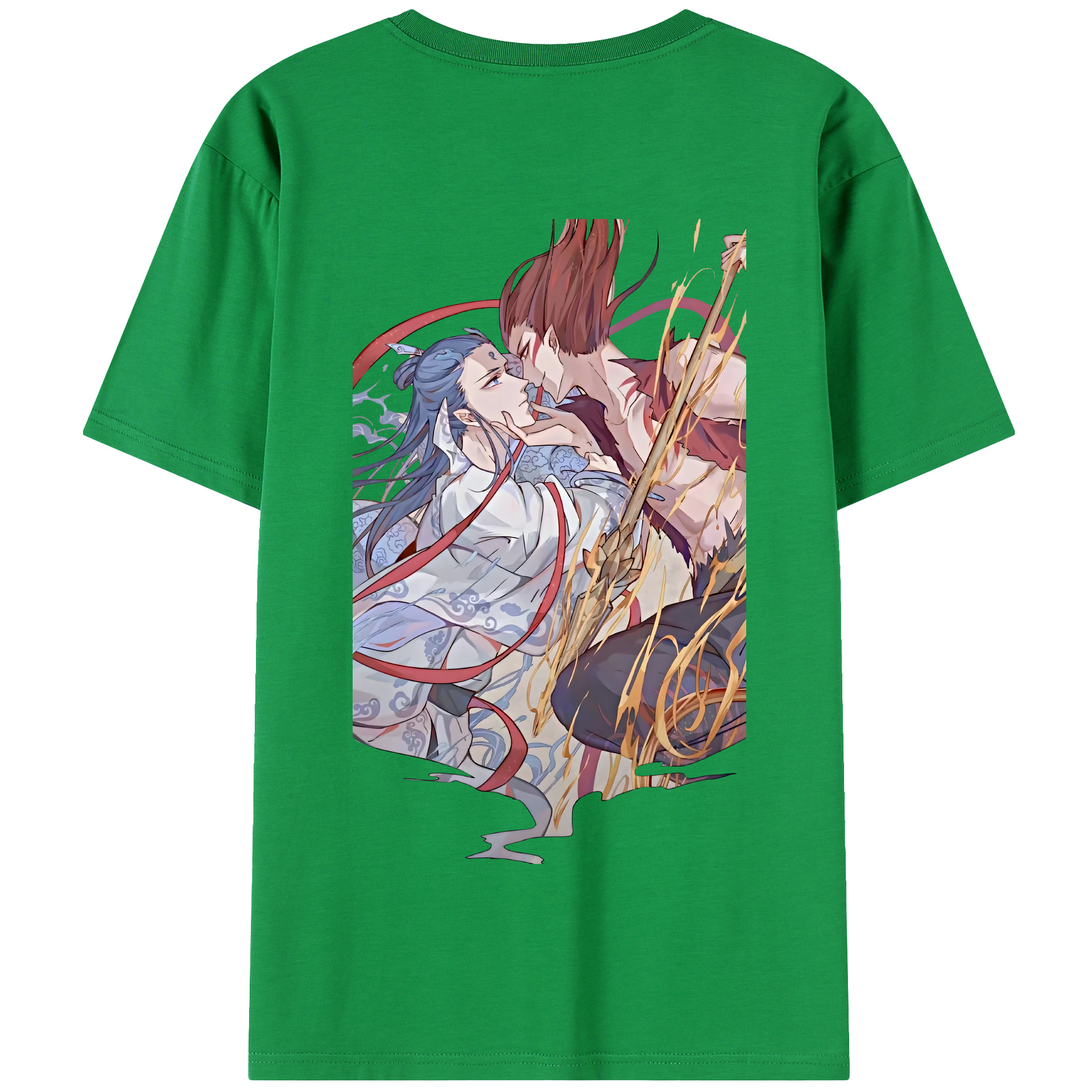 （画像用） Ne Zha 2 ナタ 魔童の大暴れ 綿100％半袖Tシャツ（背面プリント）