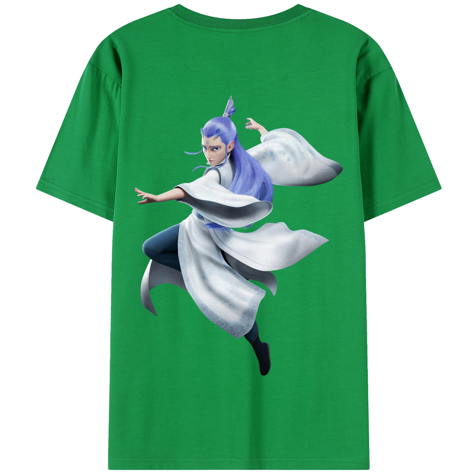 （画像用） Ne Zha 2 ナタ 魔童の大暴れ 綿100％半袖Tシャツ（背面プリント）