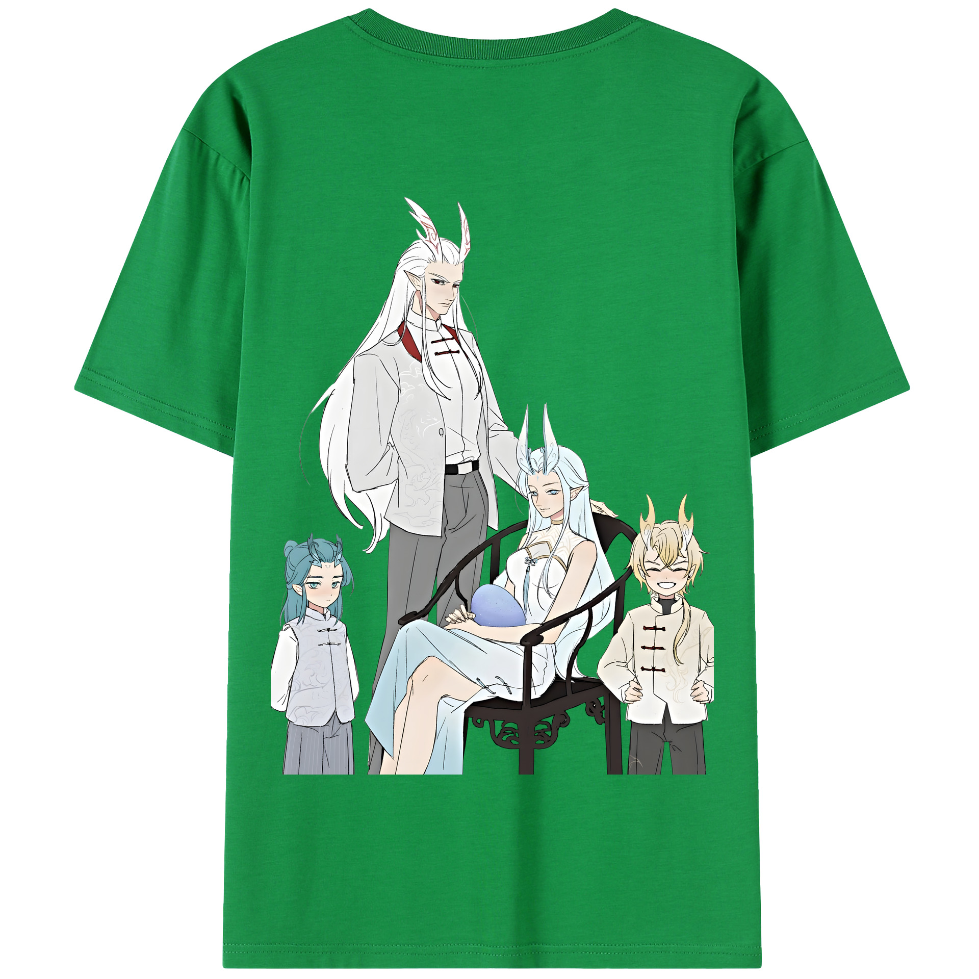 （画像用） Ne Zha 2 ナタ 魔童の大暴れ 綿100％半袖Tシャツ（背面プリント）