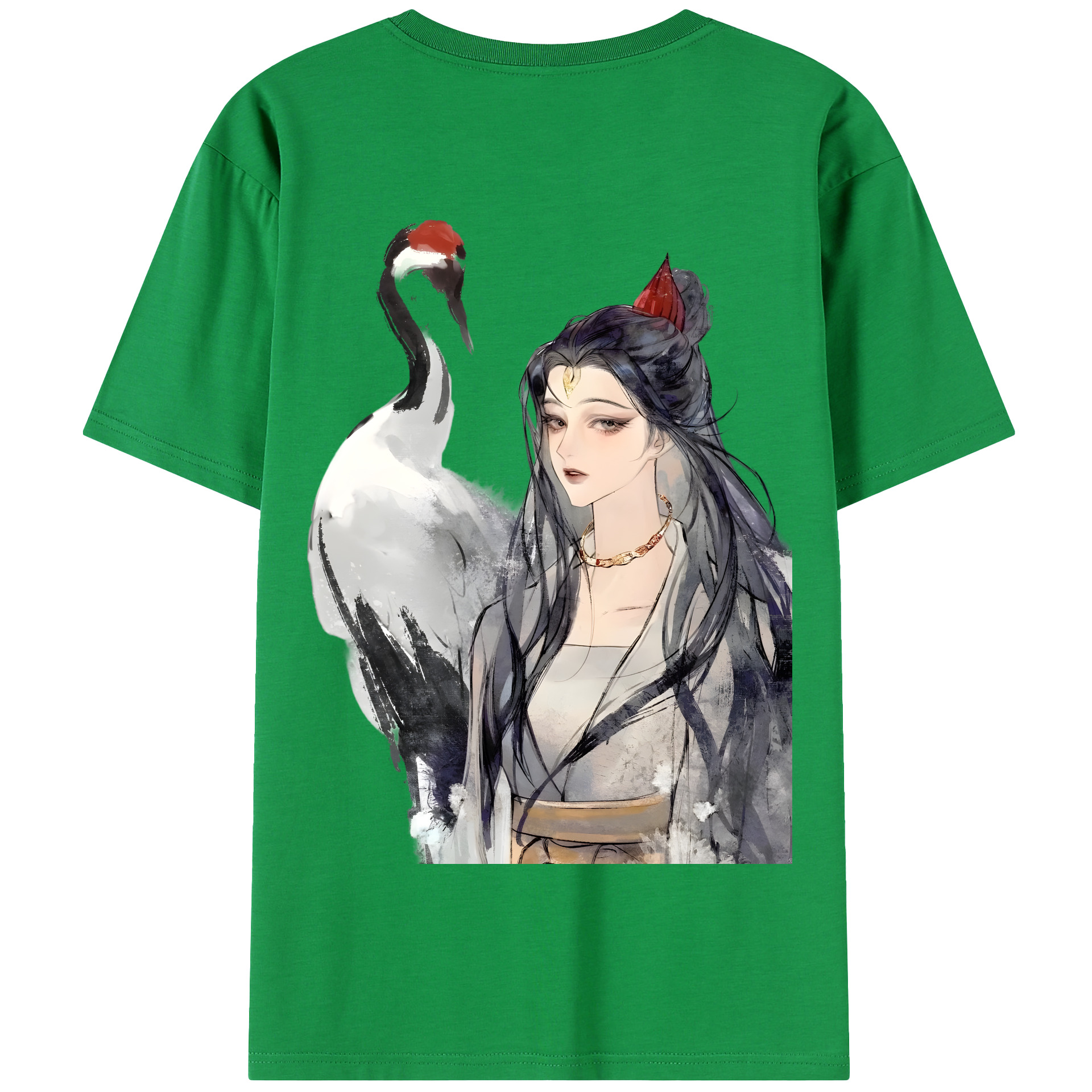 （画像用） Ne Zha 2 ナタ 魔童の大暴れ 綿100％半袖Tシャツ（背面プリント）