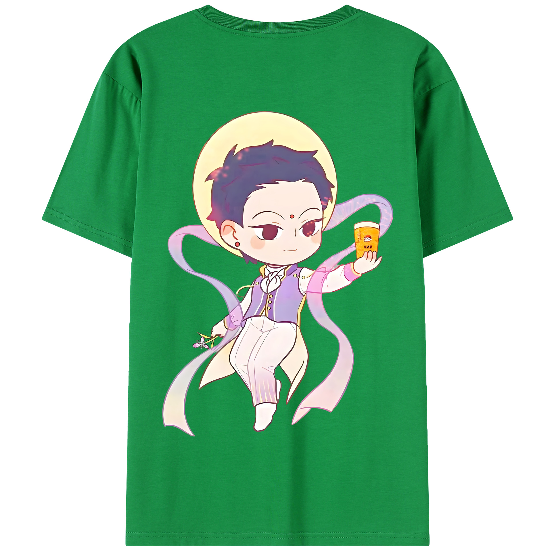 （画像用） Ne Zha 2 ナタ 魔童の大暴れ 綿100％半袖Tシャツ（背面プリント）