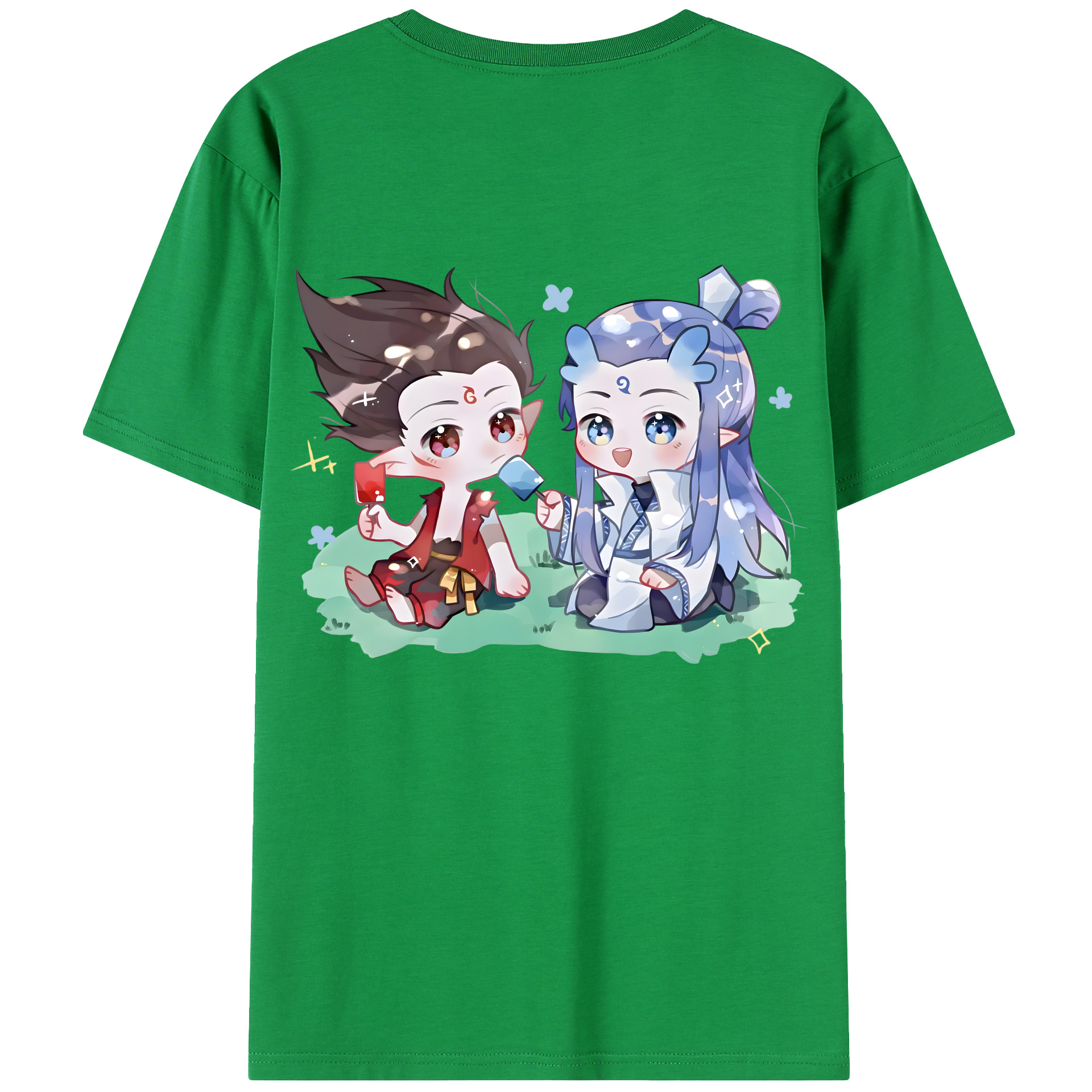 （画像用） Ne Zha 2 ナタ 魔童の大暴れ 綿100％半袖Tシャツ（背面プリント）