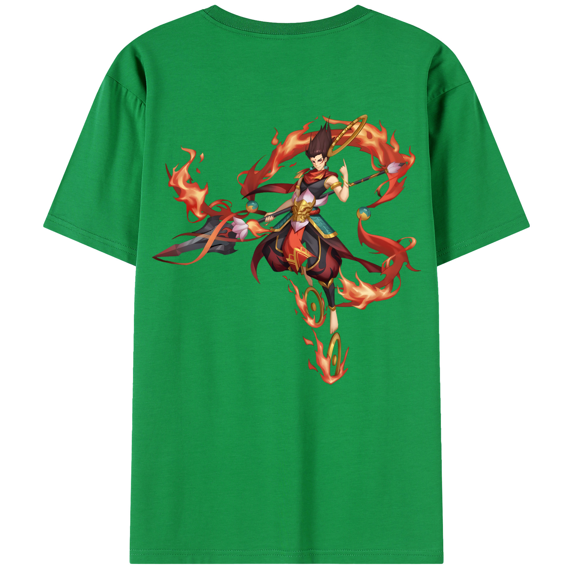 （画像用） Ne Zha 2 ナタ 魔童の大暴れ 綿100％半袖Tシャツ（背面プリント）