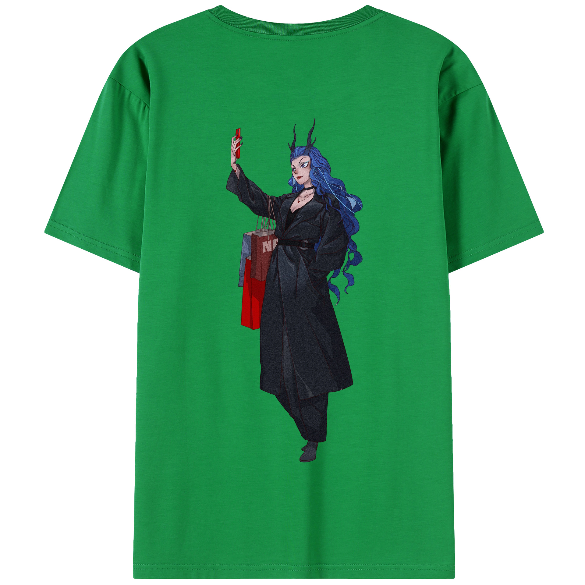 （画像用） Ne Zha 2 ナタ 魔童の大暴れ 綿100％半袖Tシャツ（背面プリント）