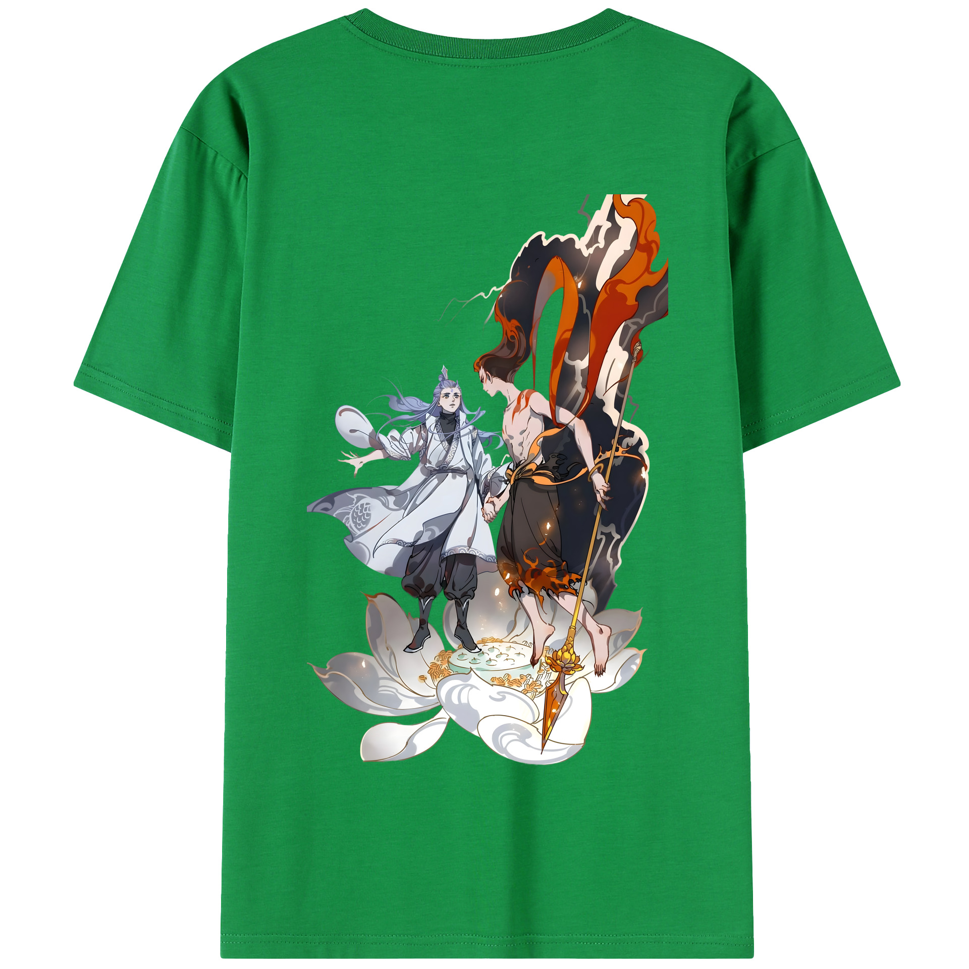 （画像用） Ne Zha 2 ナタ 魔童の大暴れ 綿100％半袖Tシャツ（背面プリント）