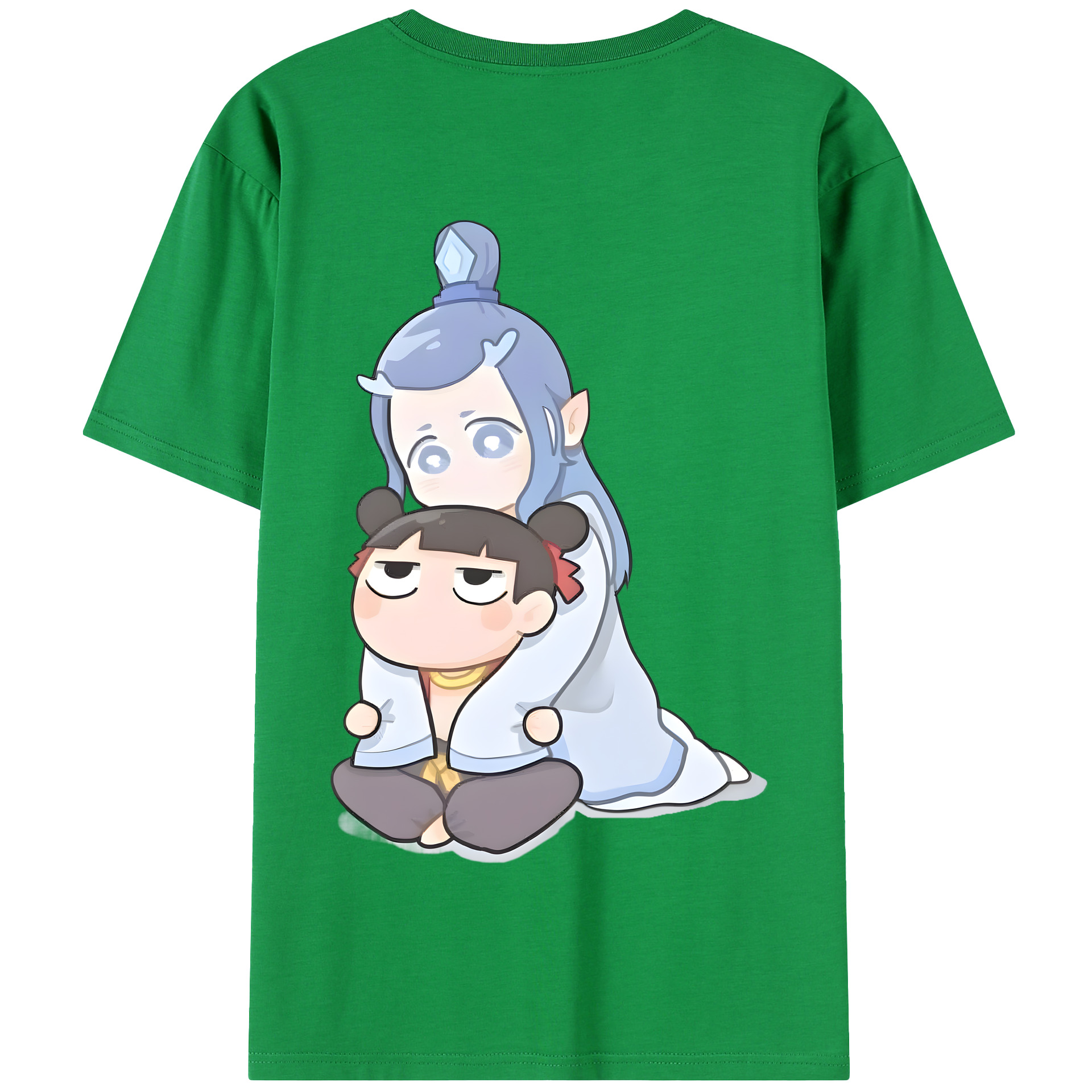 （画像用） Ne Zha 2 ナタ 魔童の大暴れ 綿100％半袖Tシャツ（背面プリント）