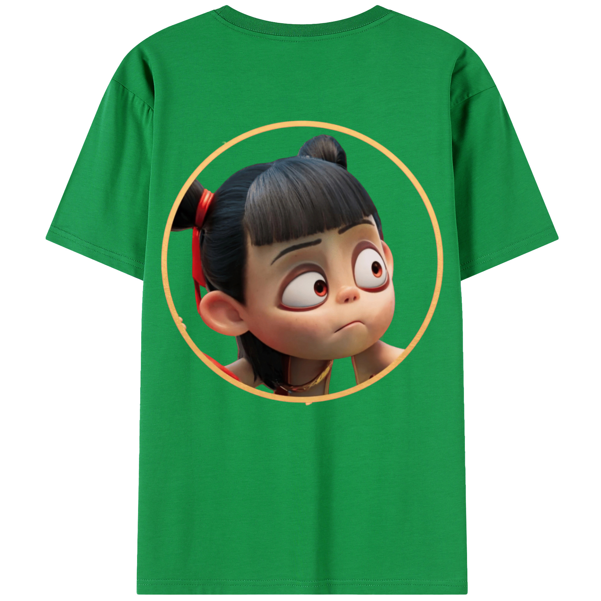 （画像用） Ne Zha 2 ナタ 魔童の大暴れ 綿100％半袖Tシャツ（背面プリント）