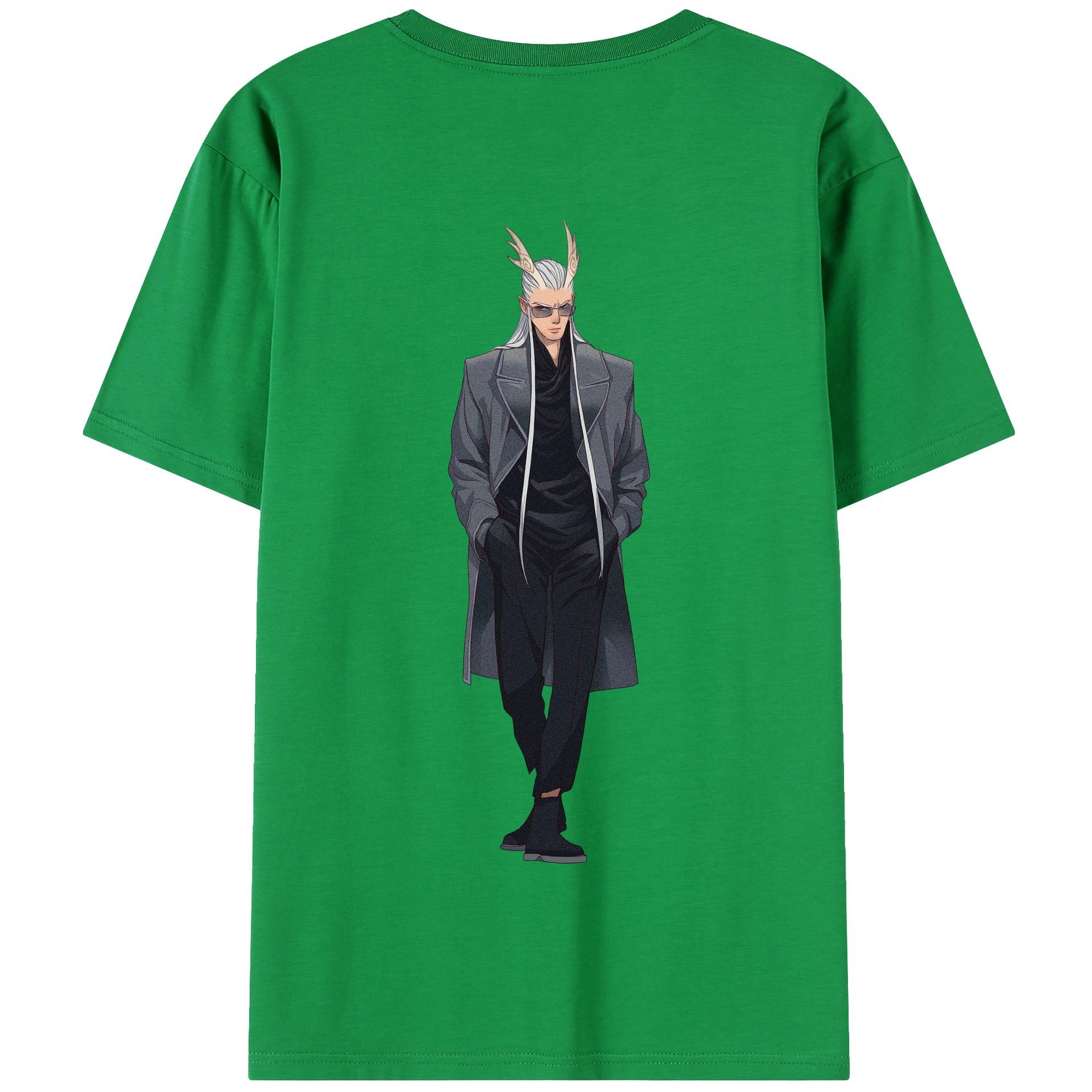（画像用） Ne Zha 2 ナタ 魔童の大暴れ 綿100％半袖Tシャツ（背面プリント）