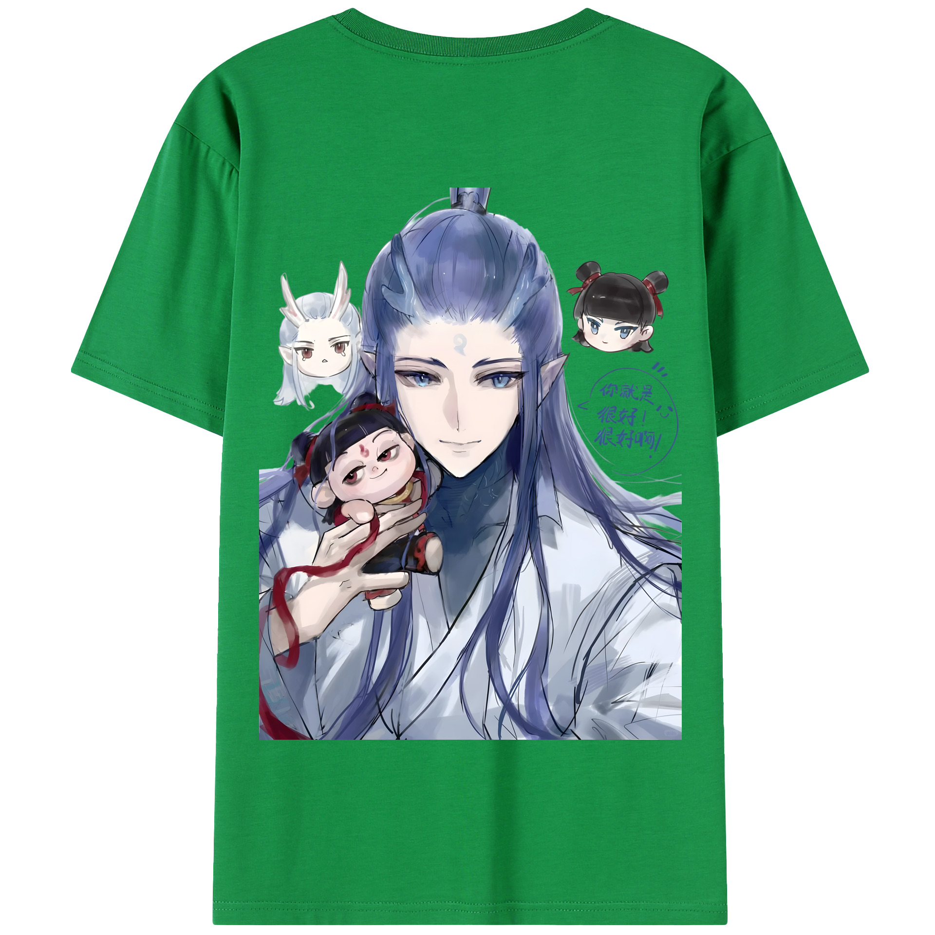 （画像用） Ne Zha 2 ナタ 魔童の大暴れ 綿100％半袖Tシャツ（背面プリント）