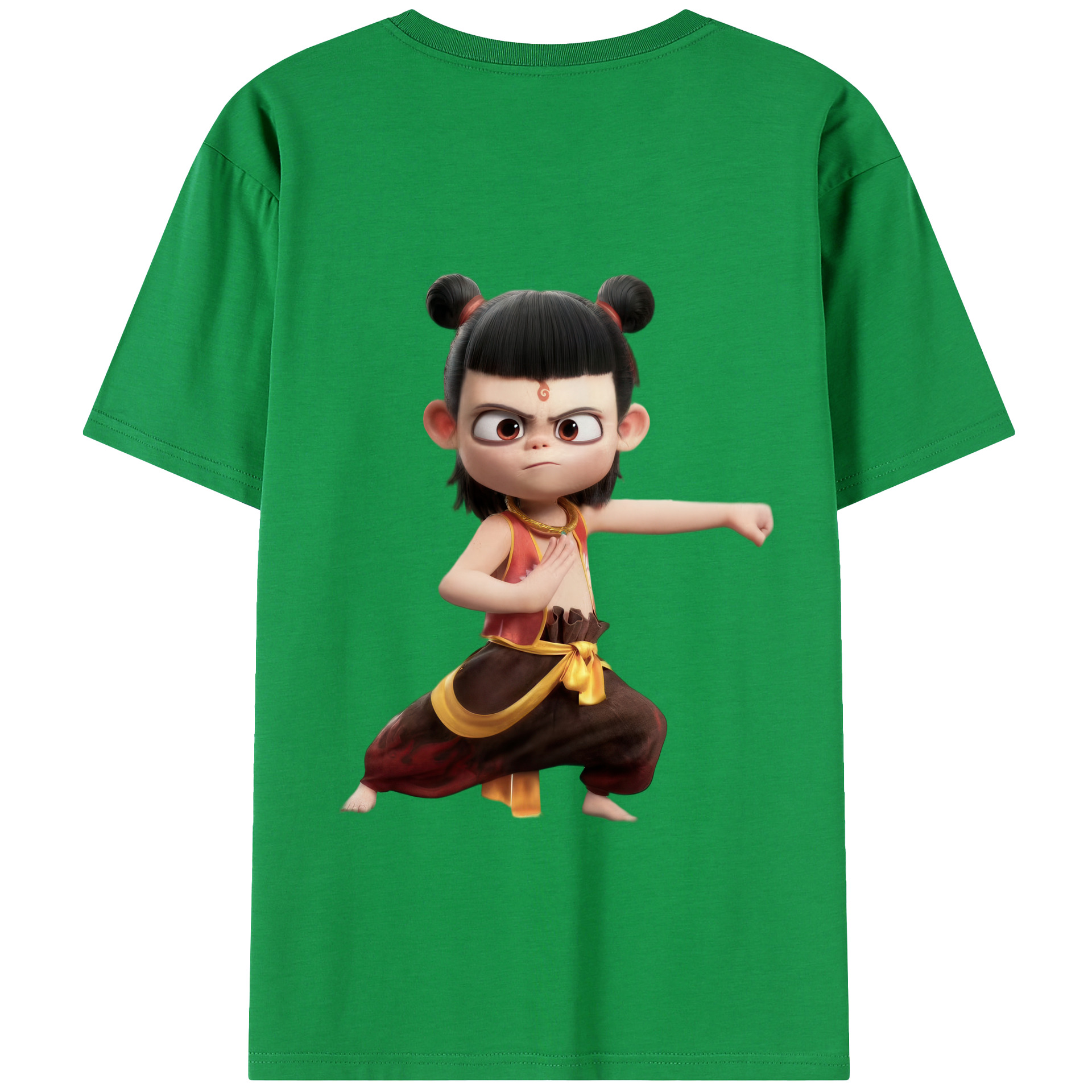 （画像用） Ne Zha 2 ナタ 魔童の大暴れ 綿100％半袖Tシャツ（背面プリント）