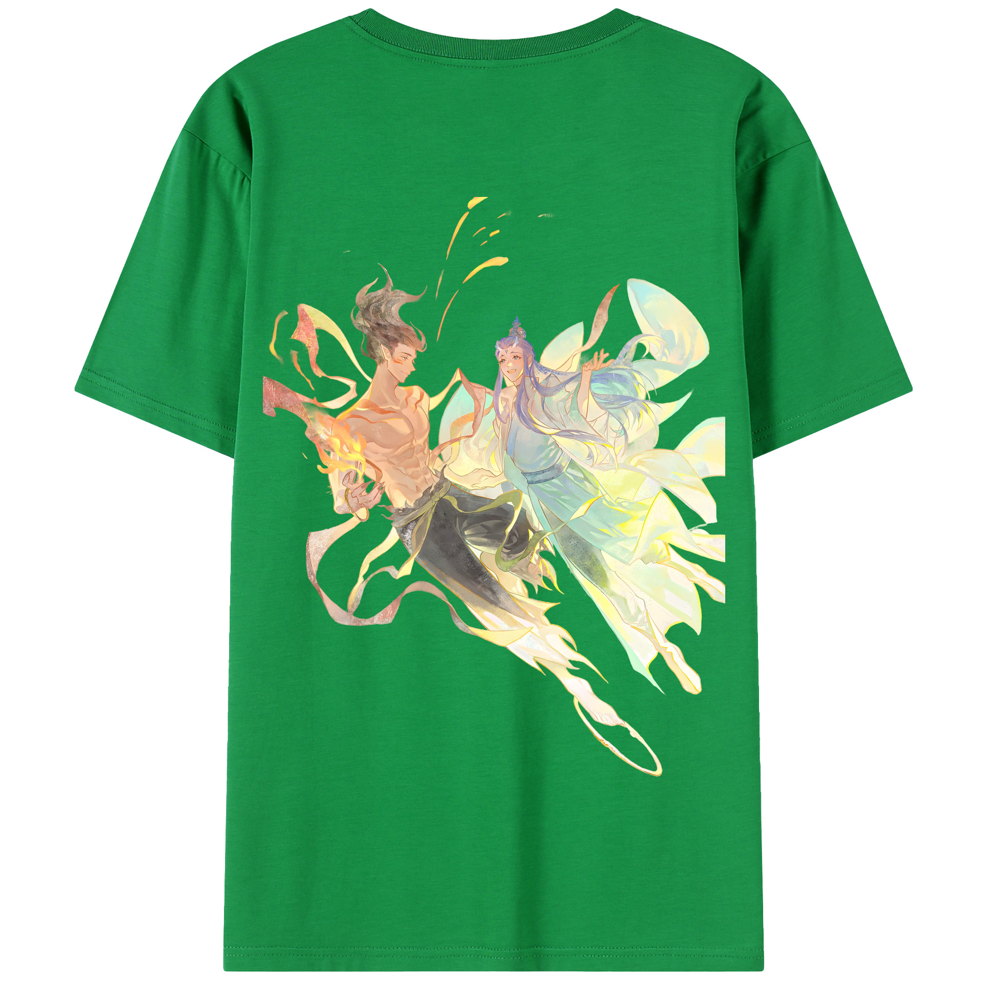 （画像用） Ne Zha 2 ナタ 魔童の大暴れ 綿100％半袖Tシャツ（背面プリント）