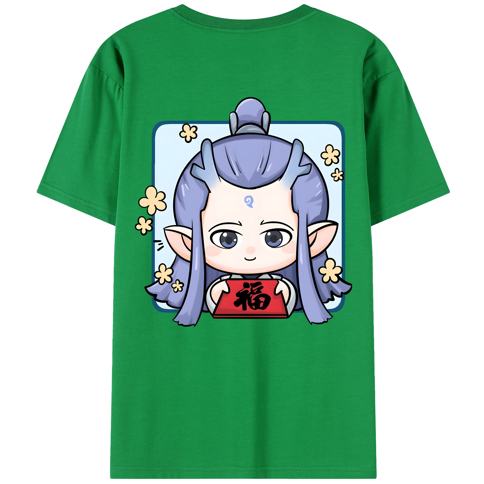 （画像用） Ne Zha 2 ナタ 魔童の大暴れ 綿100％半袖Tシャツ（背面プリント）