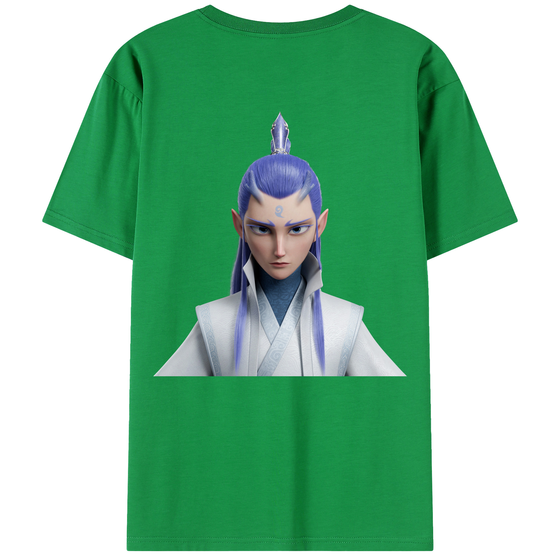 （画像用） Ne Zha 2 ナタ 魔童の大暴れ 綿100％半袖Tシャツ（背面プリント）