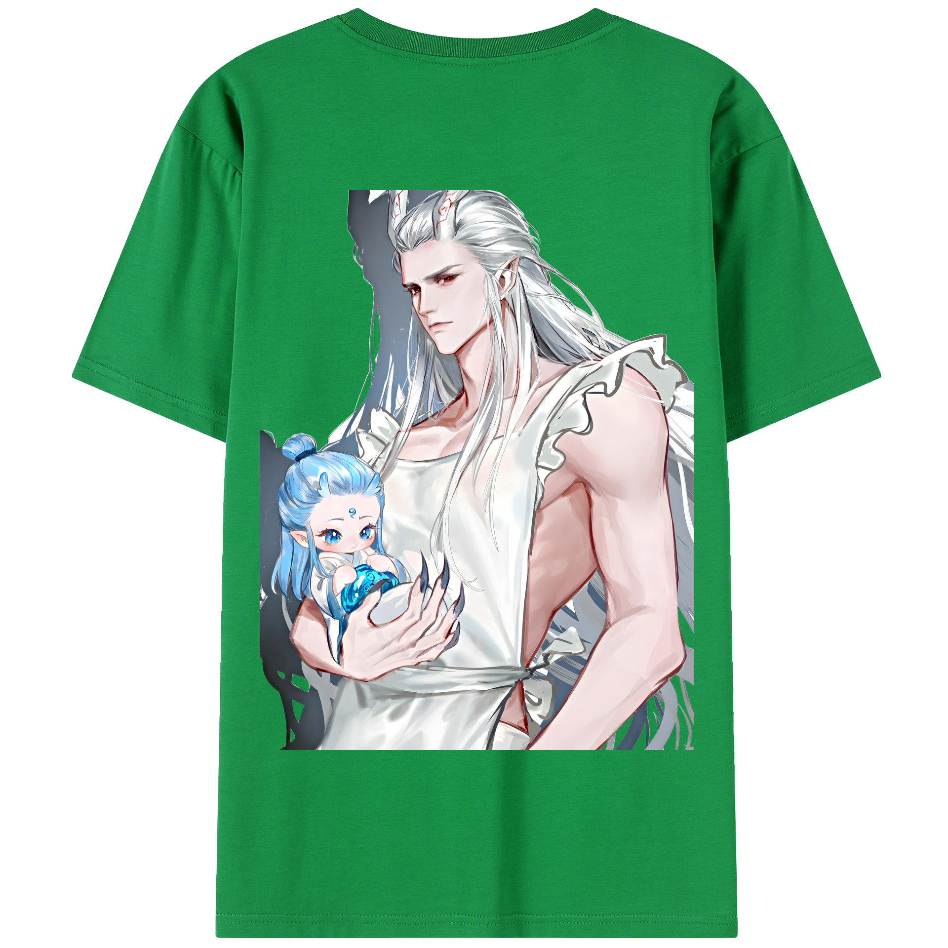 （画像用） Ne Zha 2 ナタ 魔童の大暴れ 綿100％半袖Tシャツ（背面プリント）