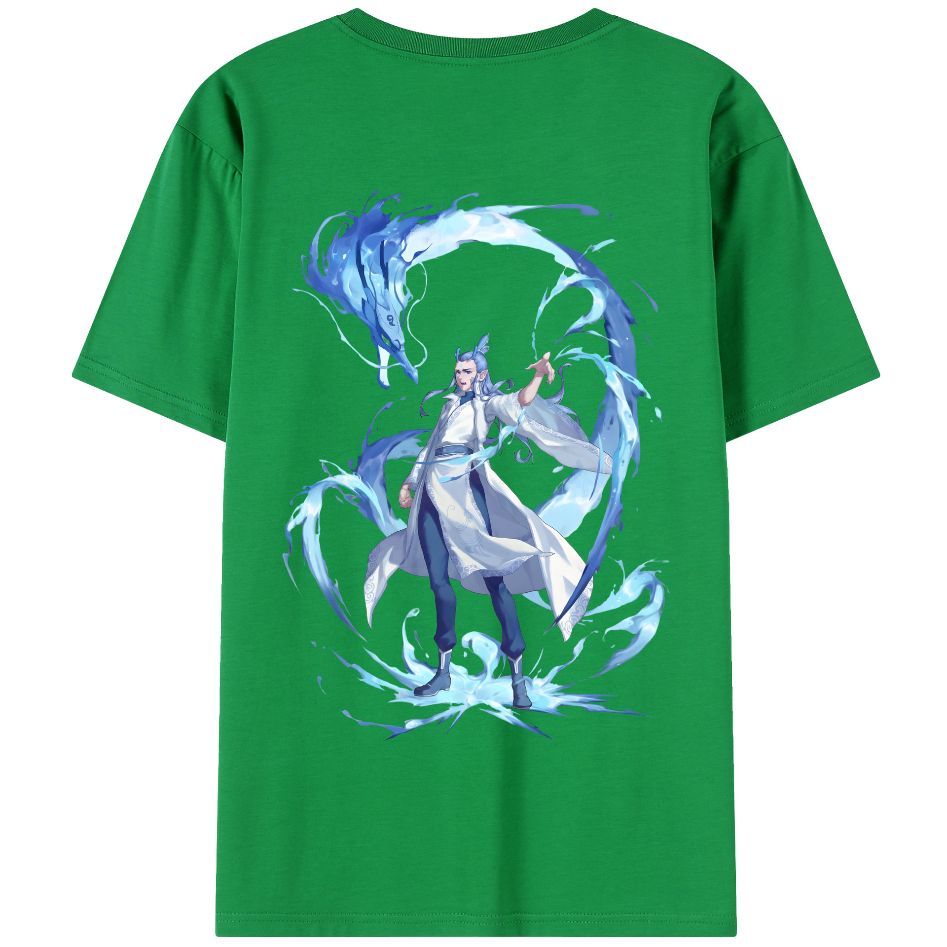 （画像用） Ne Zha 2 ナタ 魔童の大暴れ 綿100％半袖Tシャツ（背面プリント）