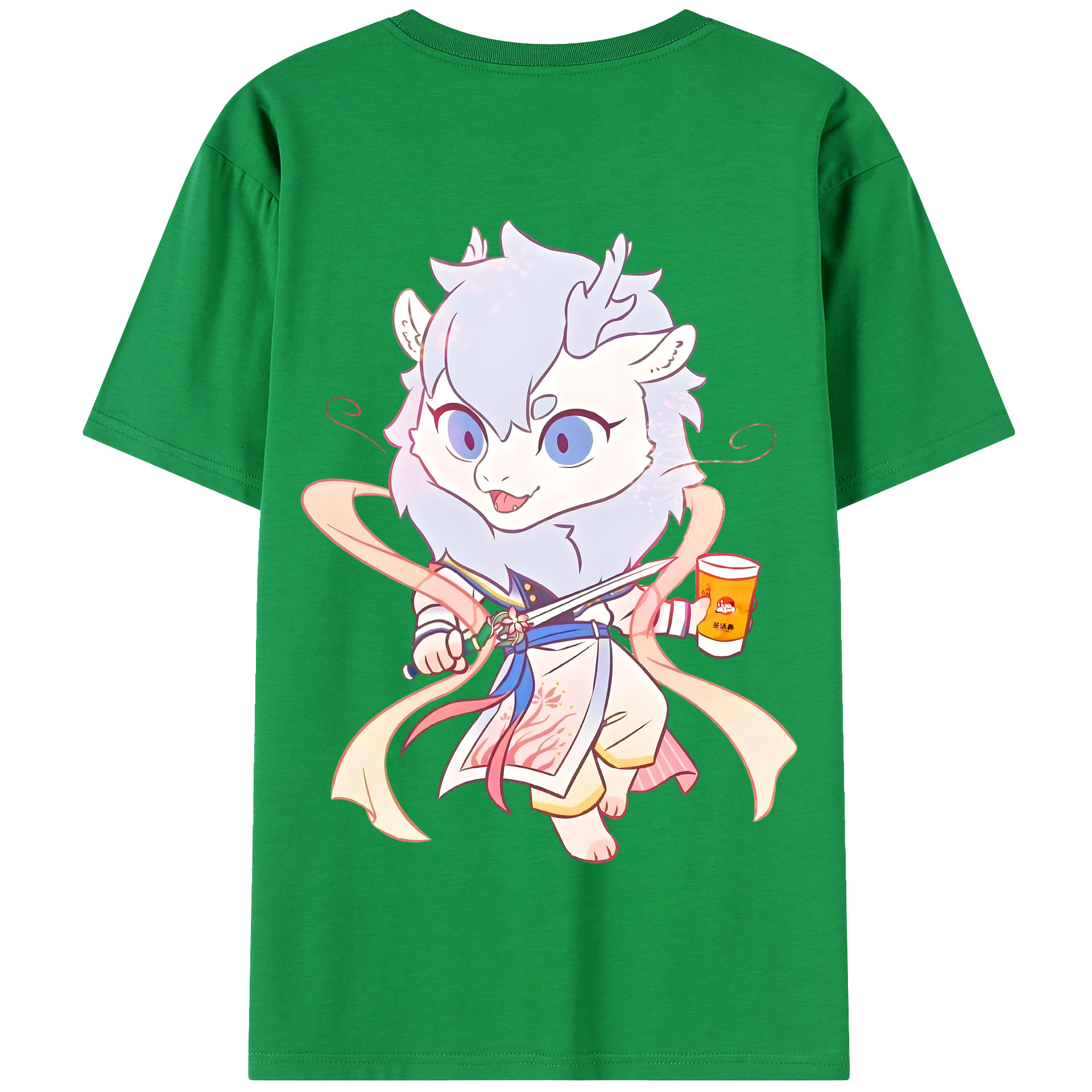 （画像用） Ne Zha 2 ナタ 魔童の大暴れ 綿100％半袖Tシャツ（背面プリント）